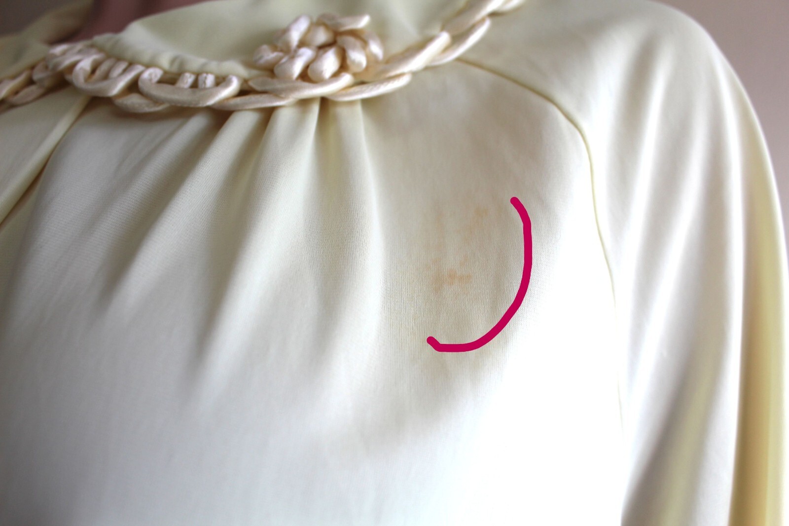 Vintage 50s Gossard Artemis Robe L Yellow Chiffon Nylon Button Satin Trim Knee