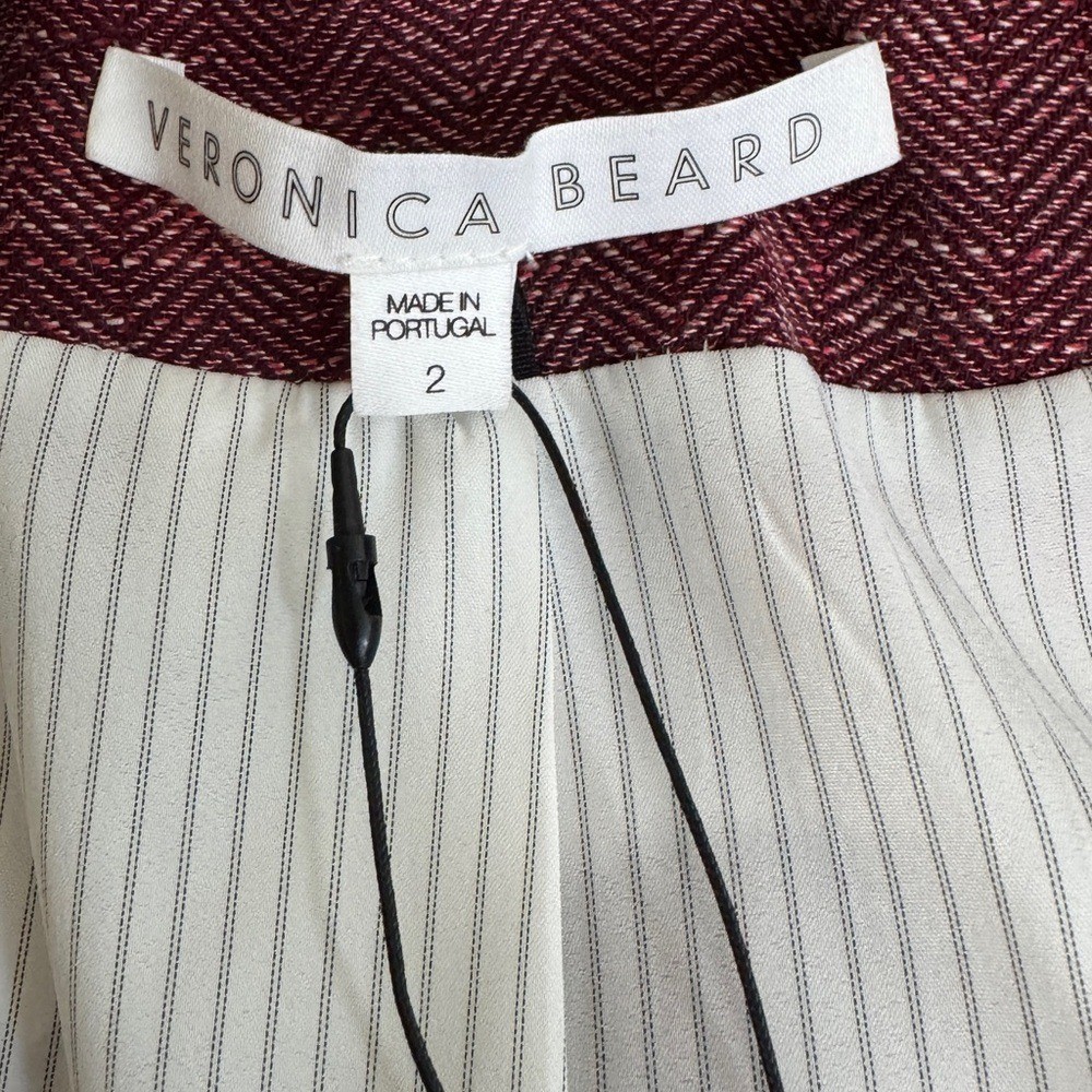 NWT Veronica Beard Wool Blend Farley Dickey Jacket Currant Burgundy Size 2