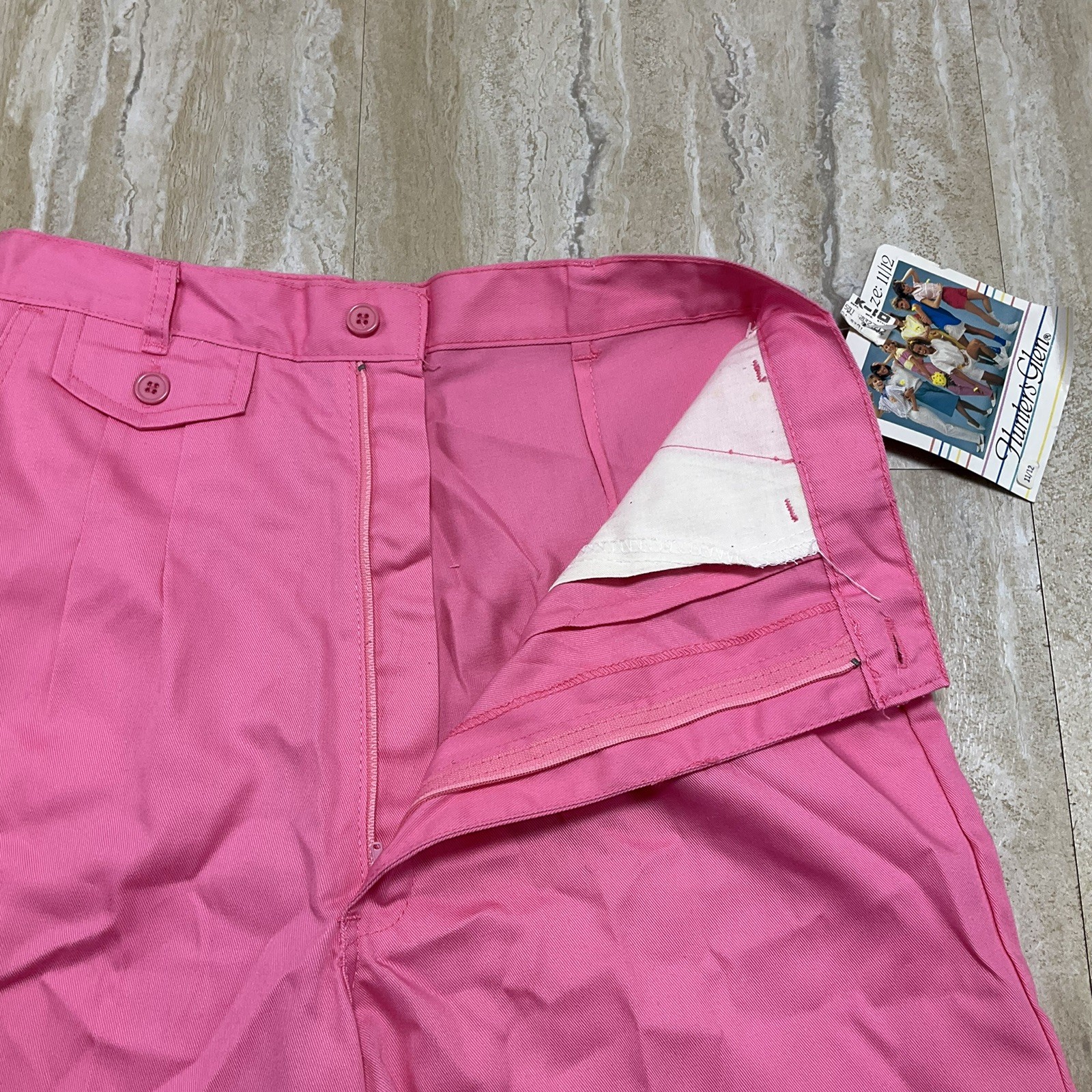 Vintage Hunters Glen Size 11/12 Pink High Waist Pleated Shorts 80s