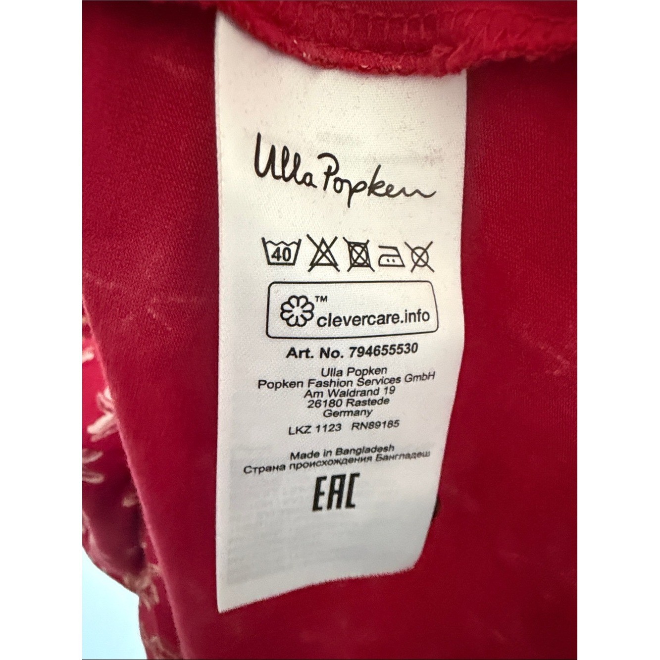 Ulla Popken Red starfish sea ocean dress plus 24/26 short sleeve granny vtg