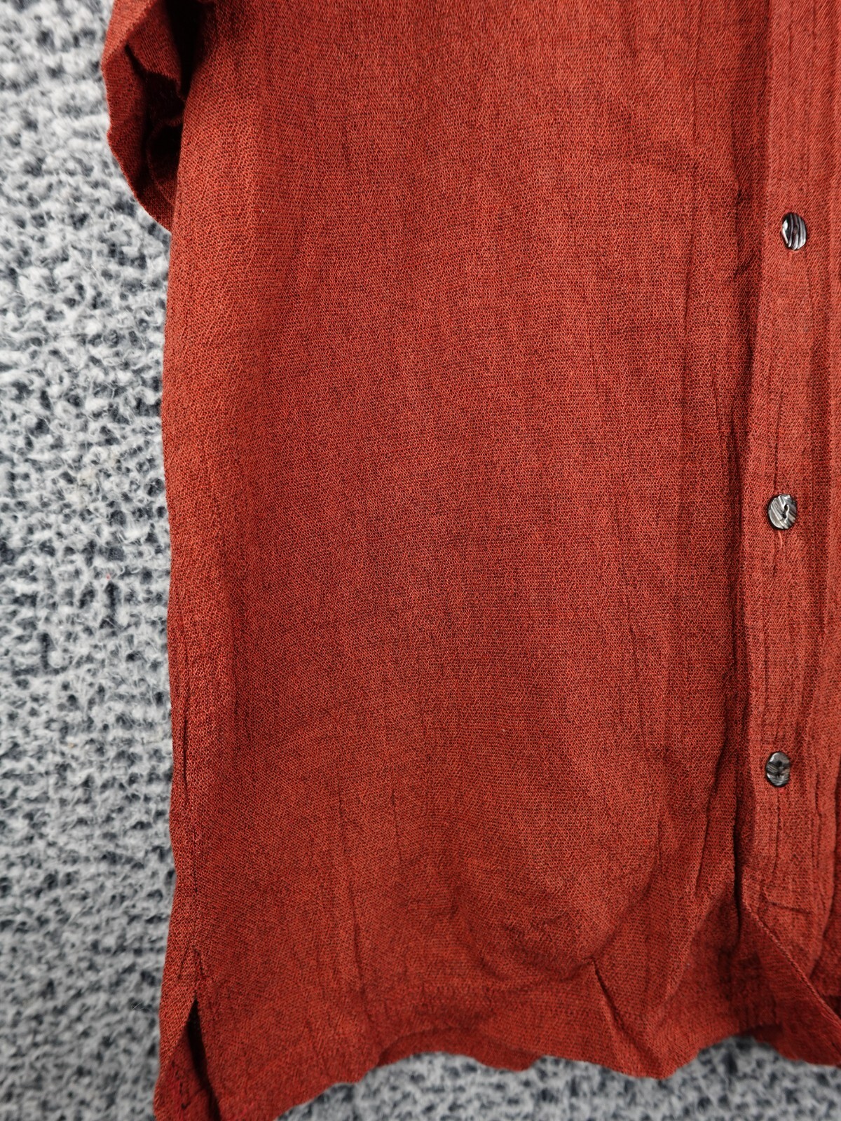 Vintage Timbuktu Station Rust Textured Short Sleeve Shirt Size 3 Made in USA