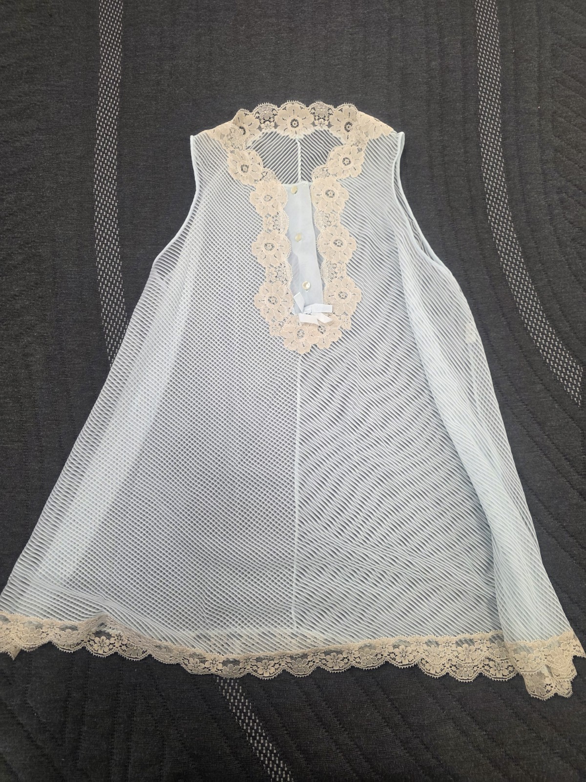 Vtg Goddard Artemis Sheer Chemise Shortie Nightie Babydoll Blue Small Style 6168