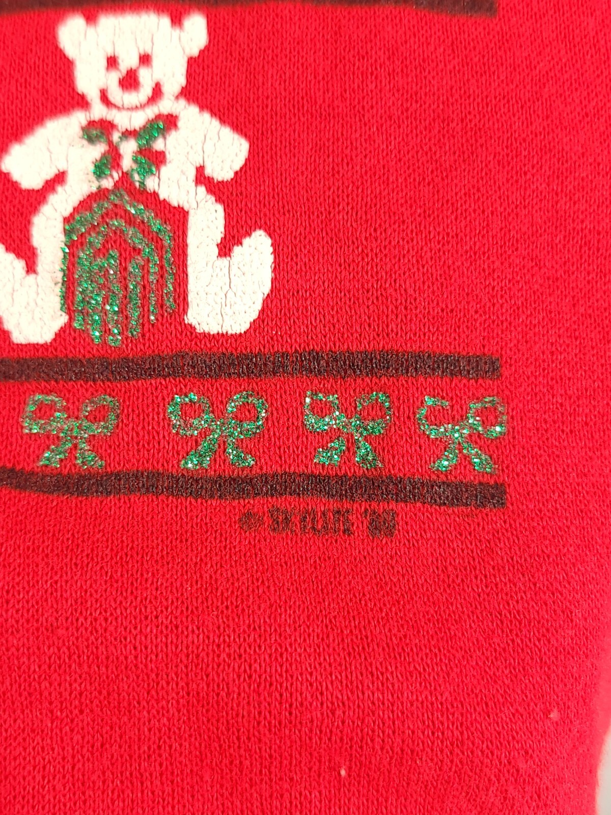 Vtg Ugly Holiday Graphic Sweatshirt Women’s Med Distressed Christmas Sky Lite