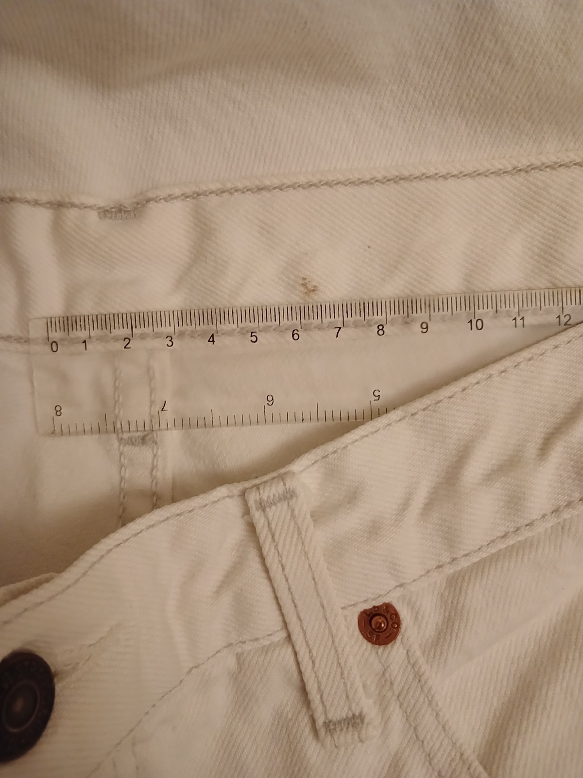 Vintage Levis 881 02 Orange Tab Jeans Off White Cream Mom High Waist W36 L32 90s