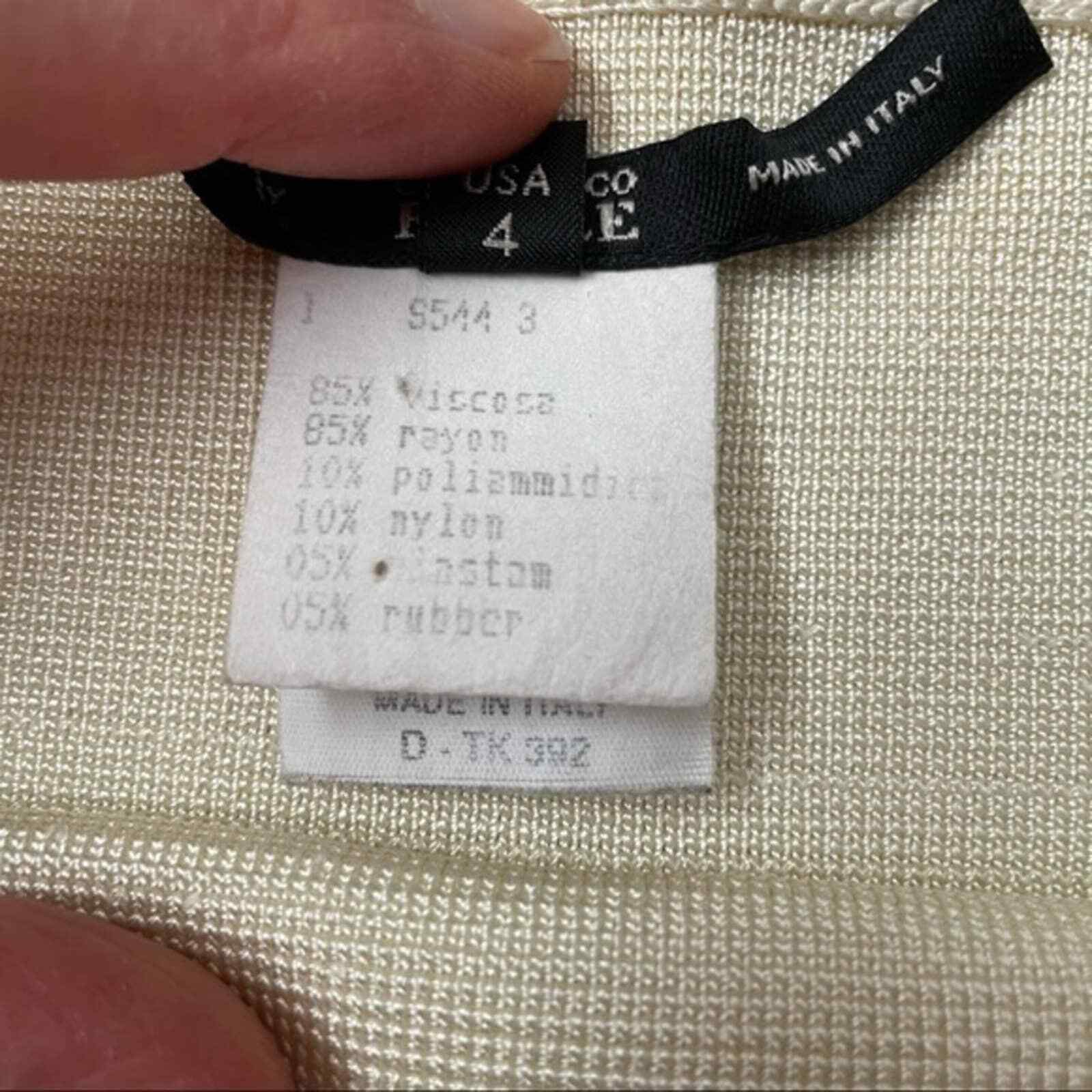 Gianfranco Ferre Vintage Cream White Black Striped Knit Mini Skirt IT38/4US