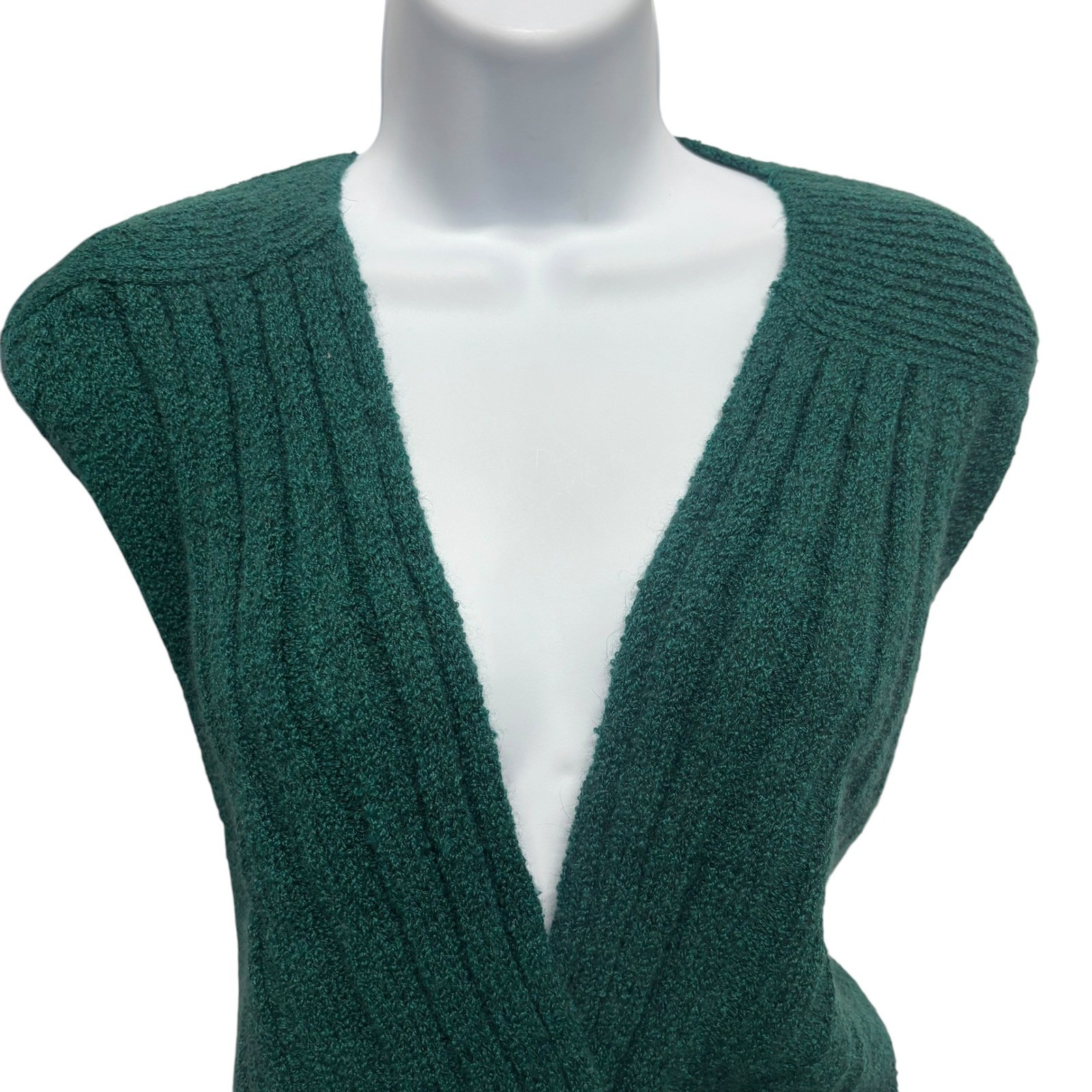 Catalina Vintage Green Angora Blend Surplice Knit Sweater Vest XL 45000 CL-12