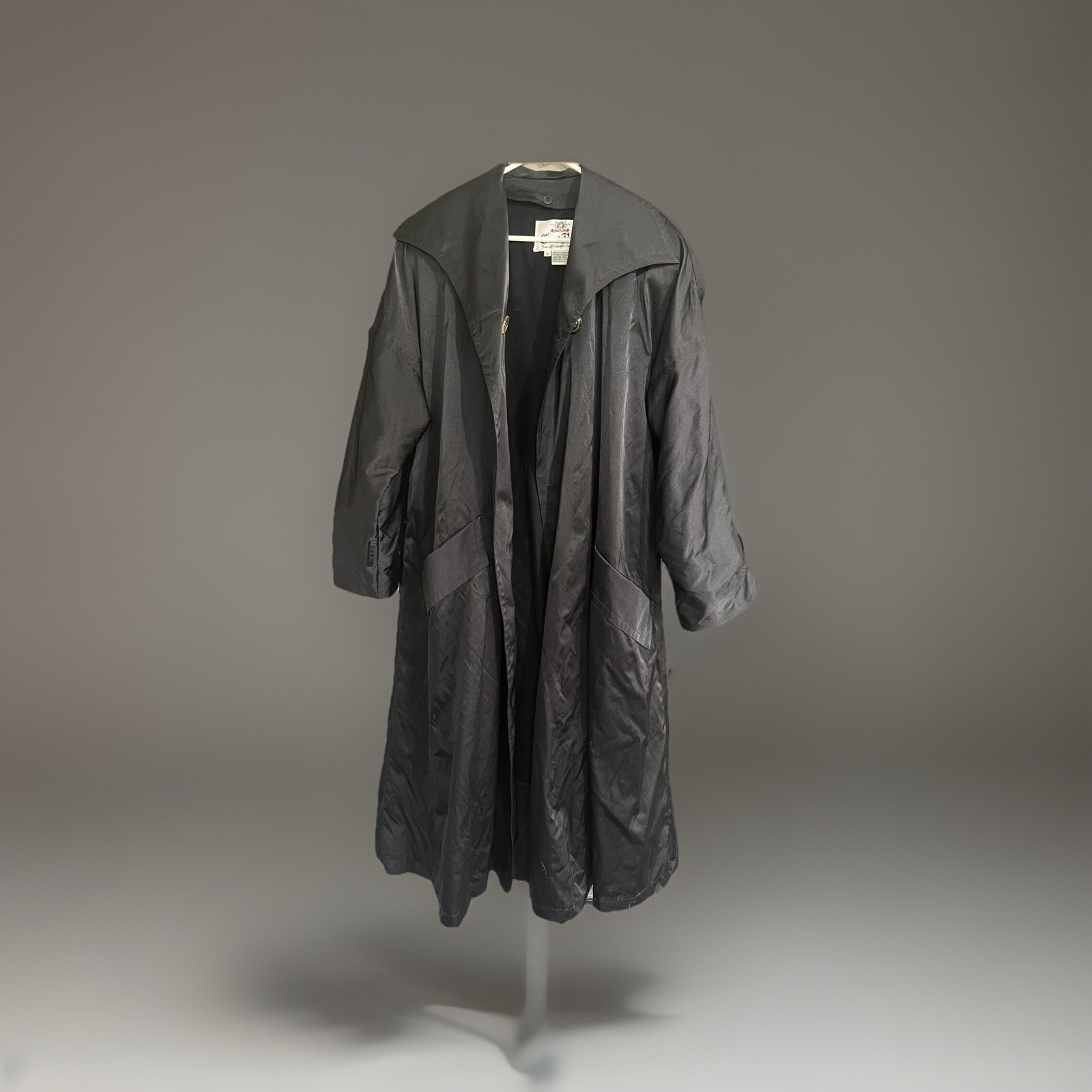Vintage Count Romi Coat Black Button Up All-Weather Traveler Sz 8 Halloween Emo