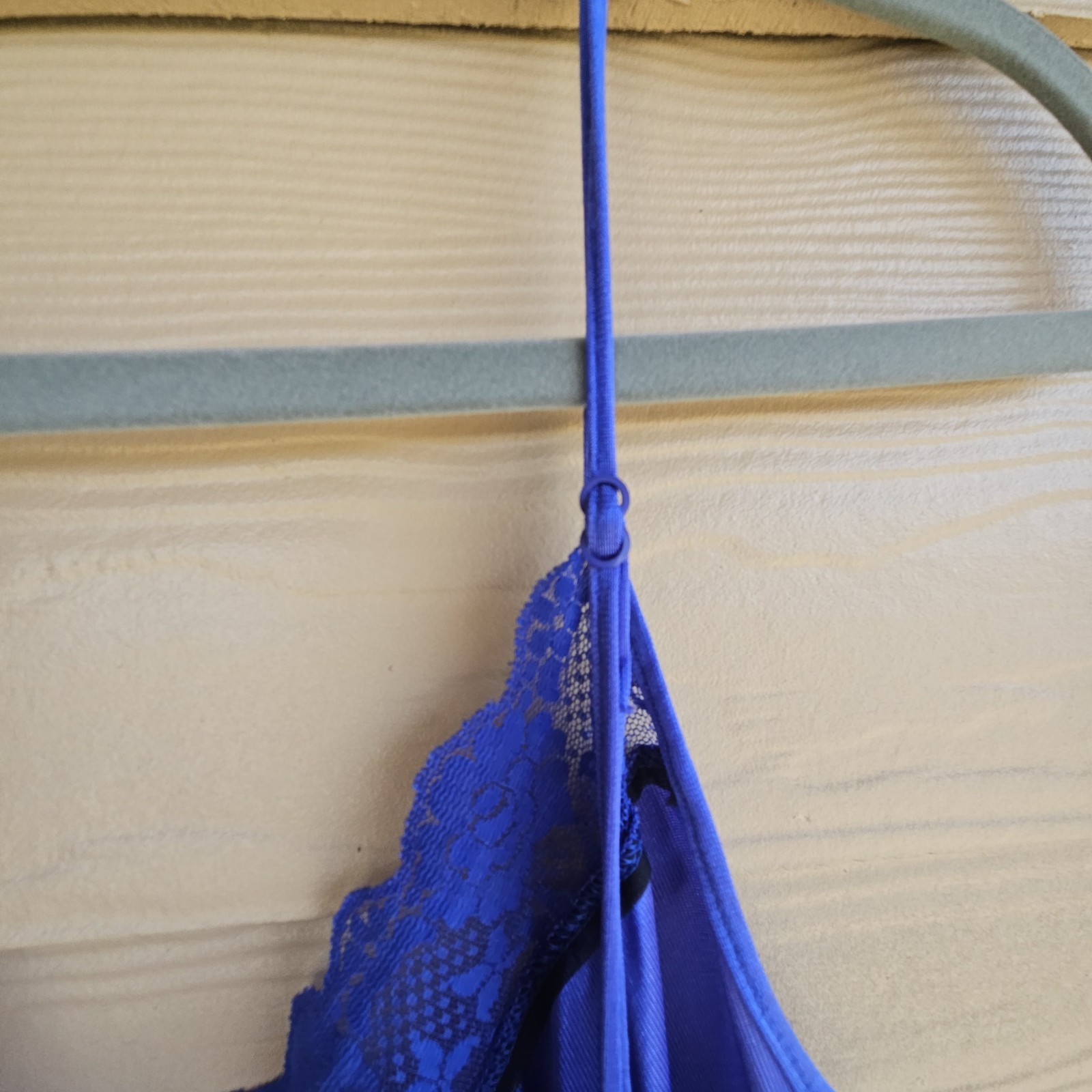 Lady Cameo Vintage Royal Blue Coquette Nighty Full Slip Nightgown sz M