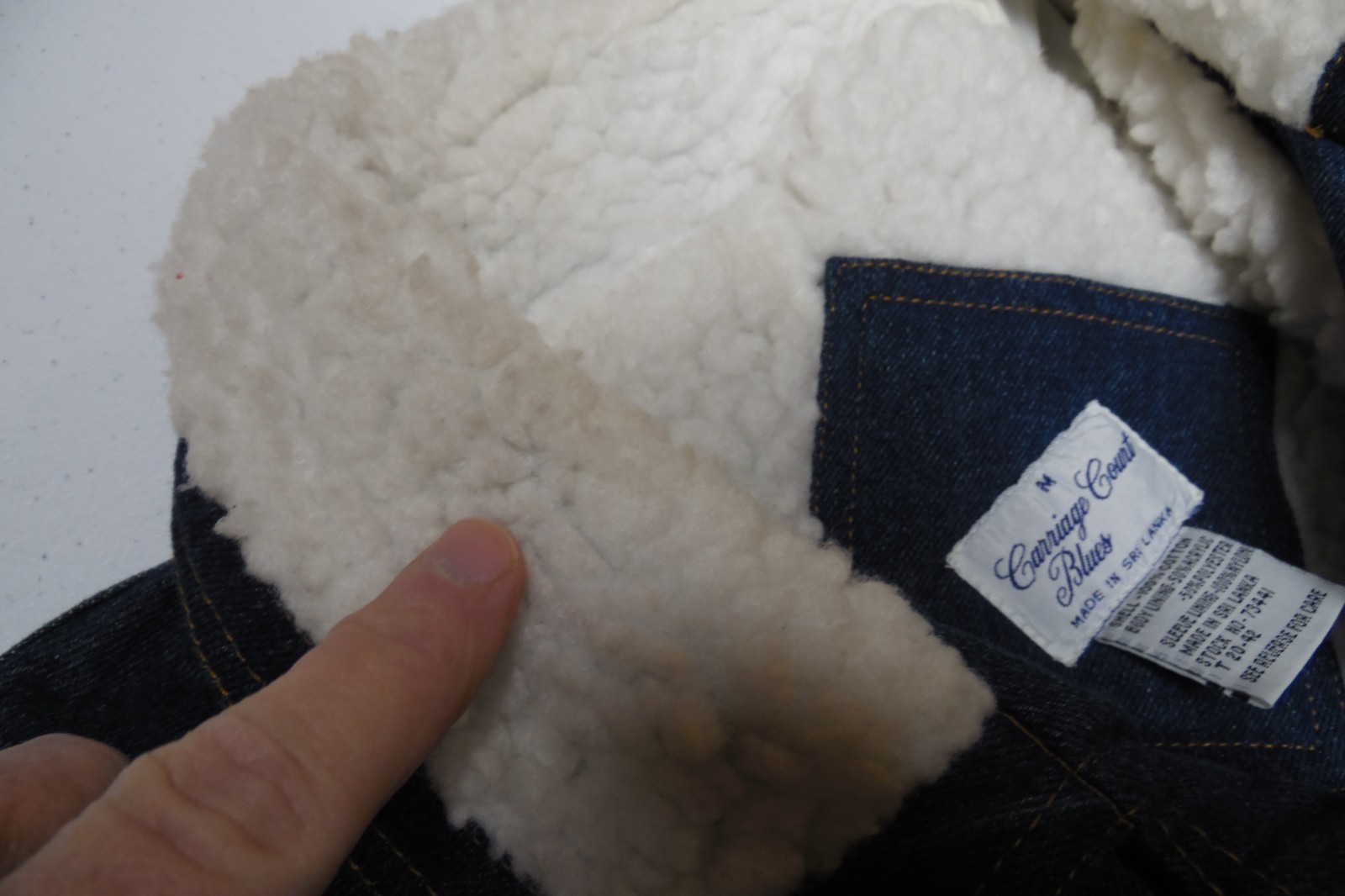 Carriage Court Blues Coat Womens Blue Denim Sherpa Lined Size Medium