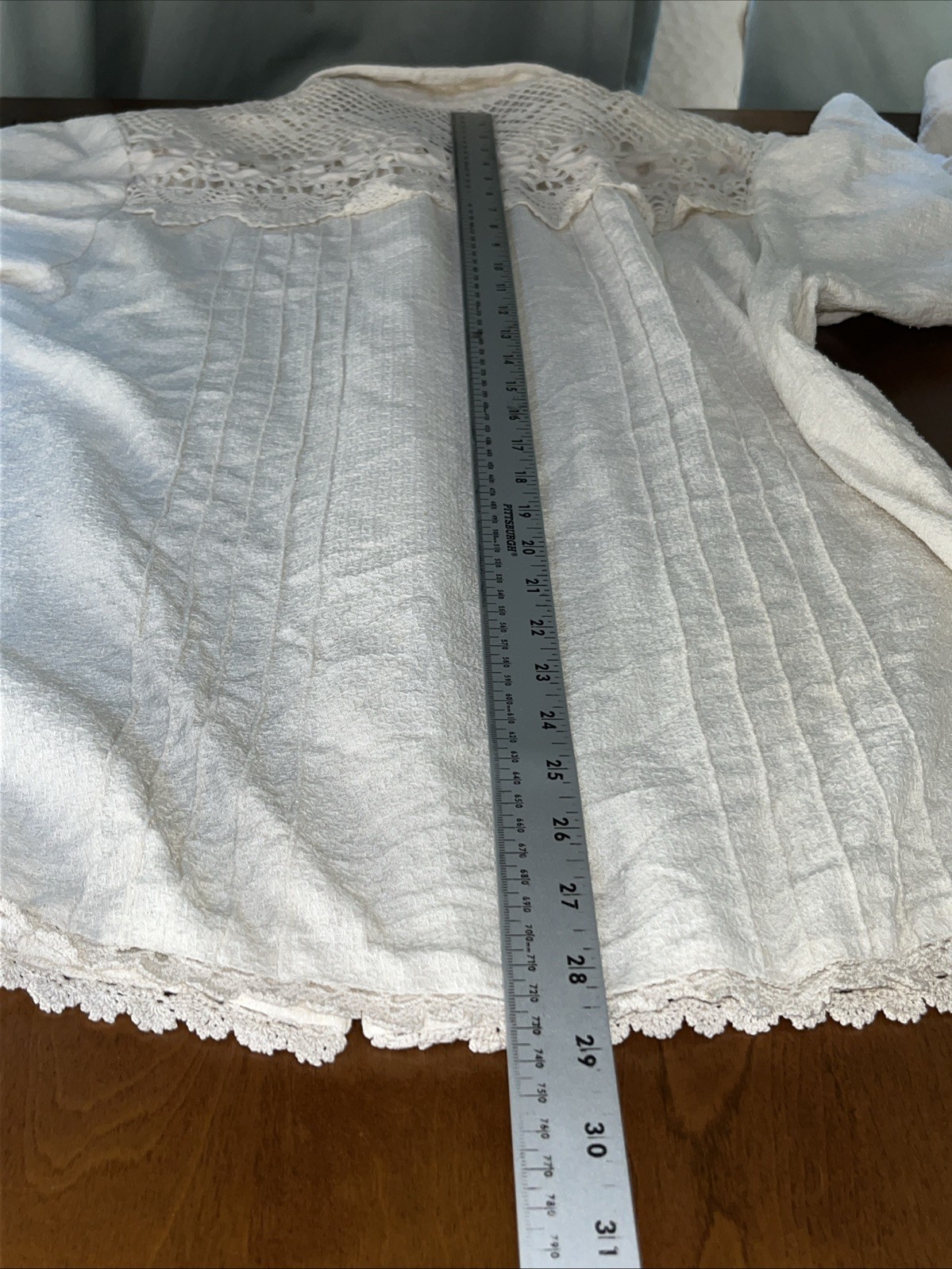 Vintage Lim’s Button Front Crochet Shirt Cream Silk