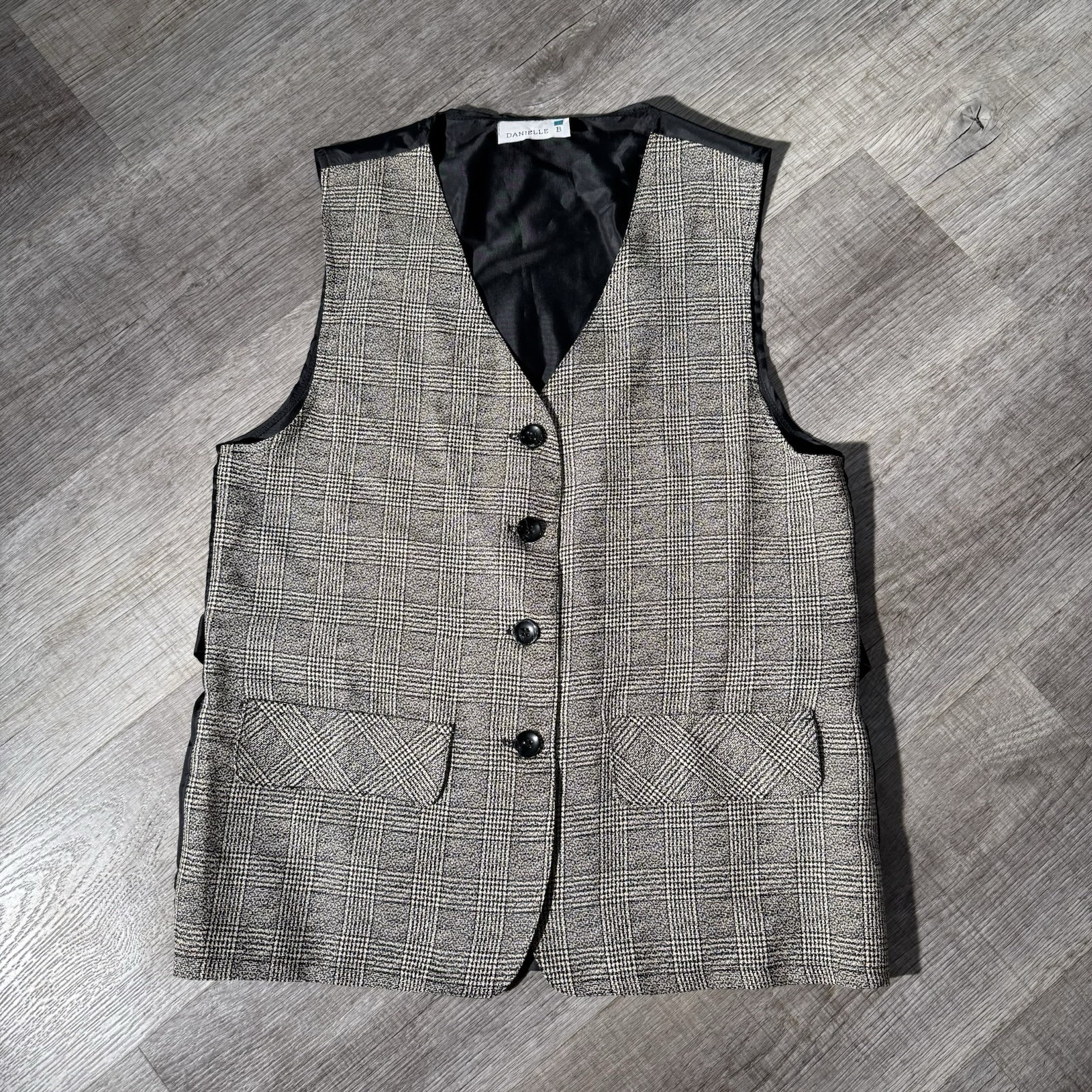 Ivy League Preppy Vintage 90s Tweed Plaid Vest And Short Set Pretty Woman M