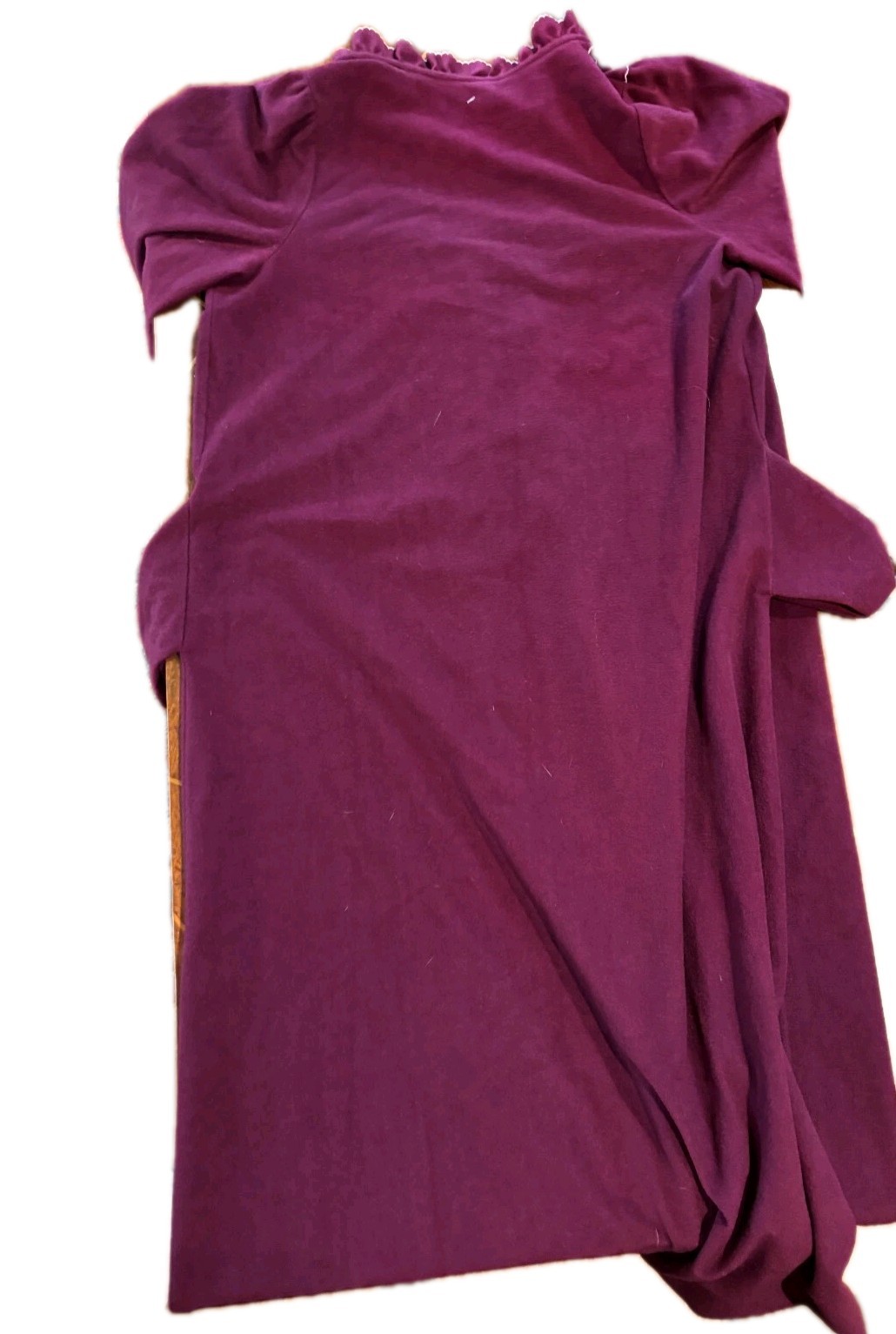 Vintage Purple Velvety Dressing Gown Night Dress Lrg. Sz. 16-18 Grandma Core