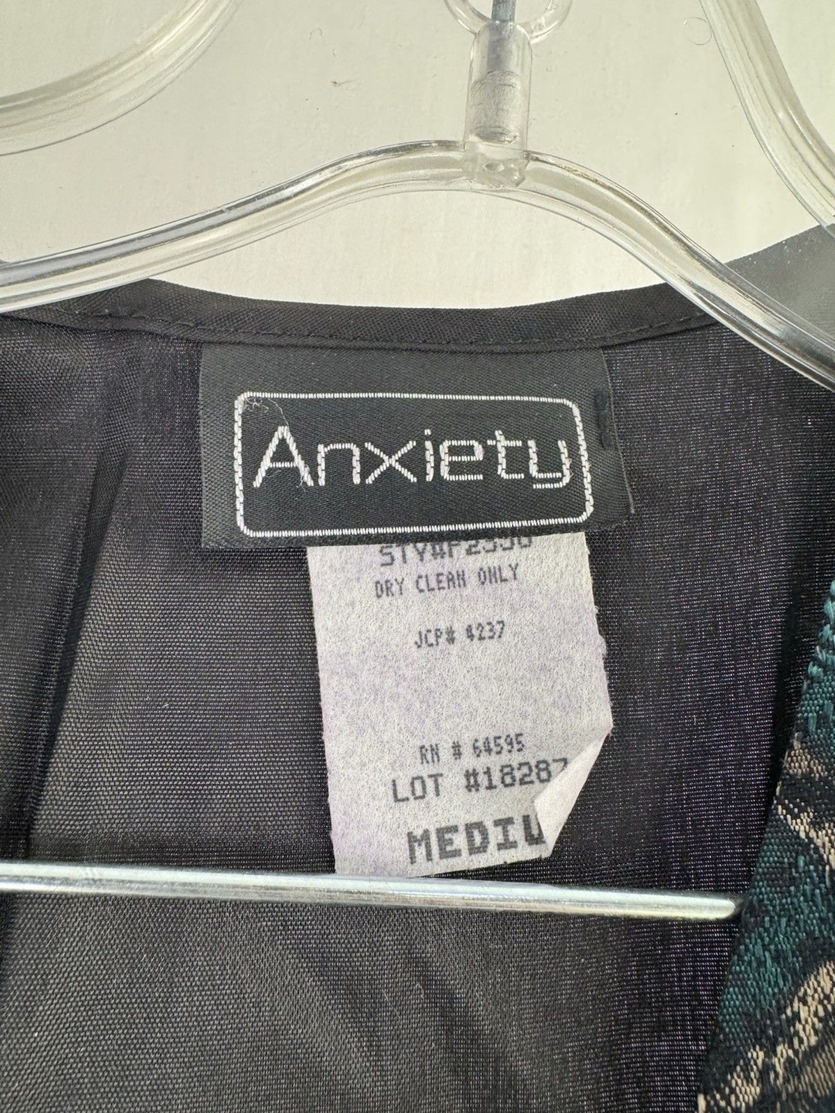 Anxiety Vintage Floral Patch Gold Metal Button Front Vest USA Medium