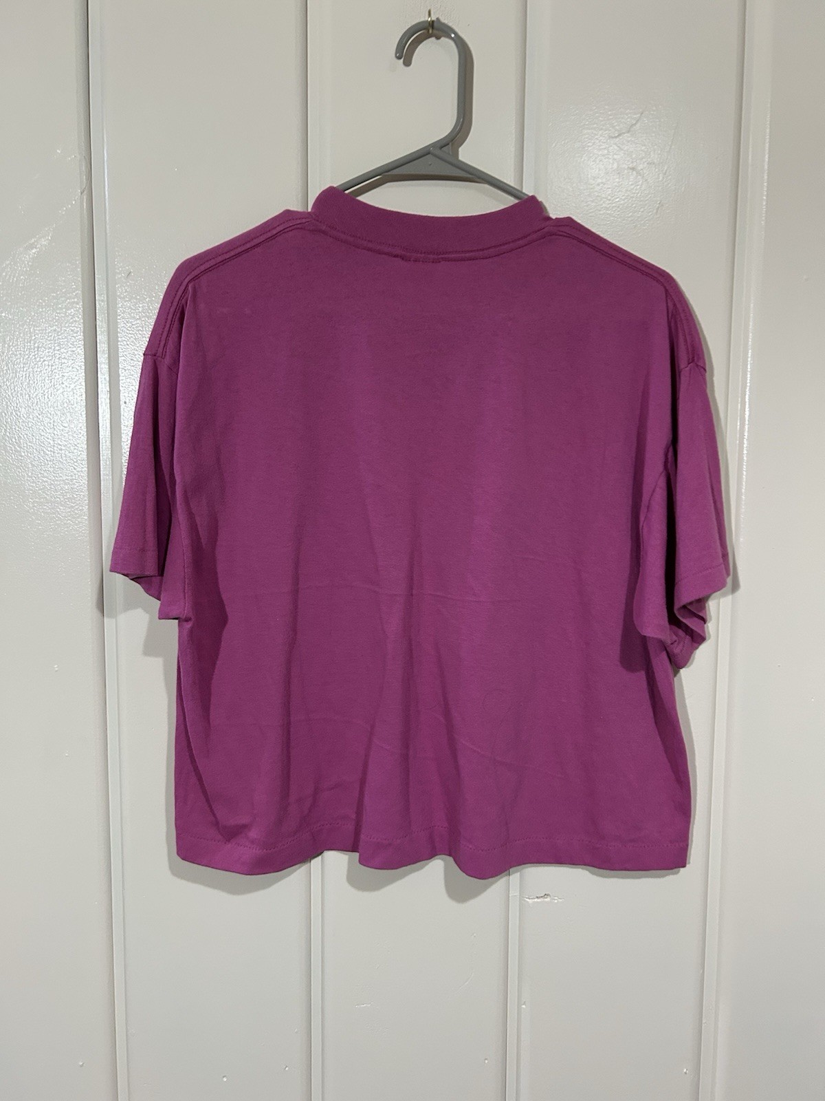 Vintage Single Stitch Pink Crop Top T Shirt One Size XL