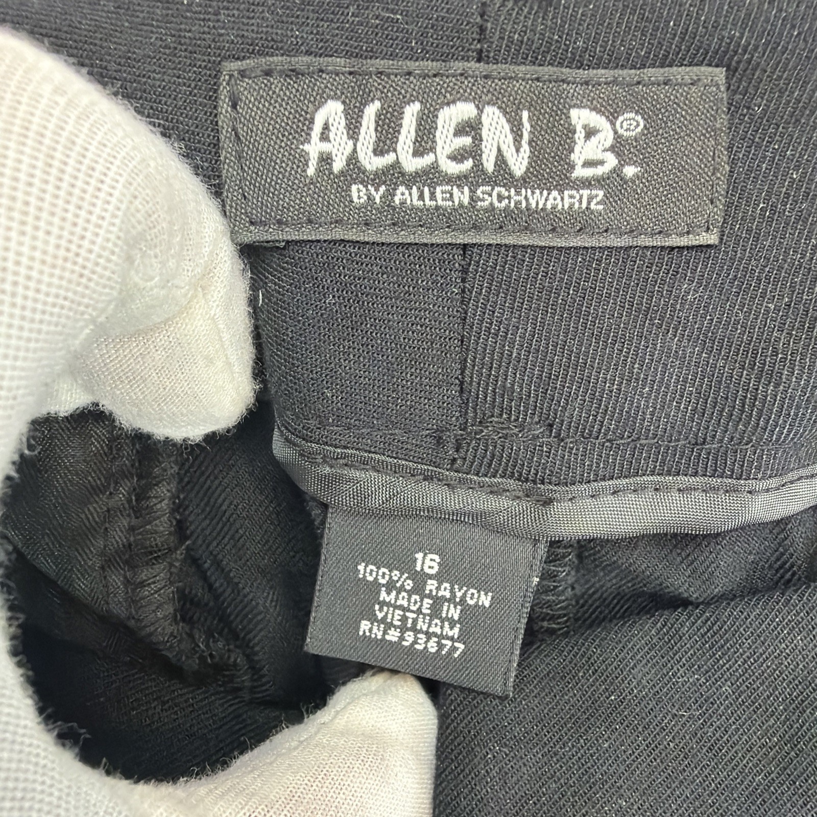 Allen B by Allen Schwartz Pants Women’s Rayon Sz 16 Black With Accent Chain NWT