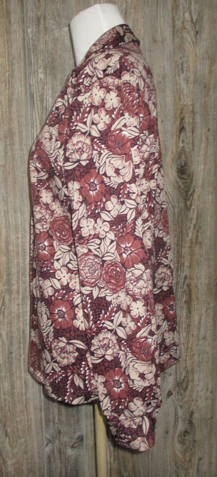 Queen Casuals Womens Shirt Size 14 Long Slv Button Down Floral Vtg Fairy Grunge