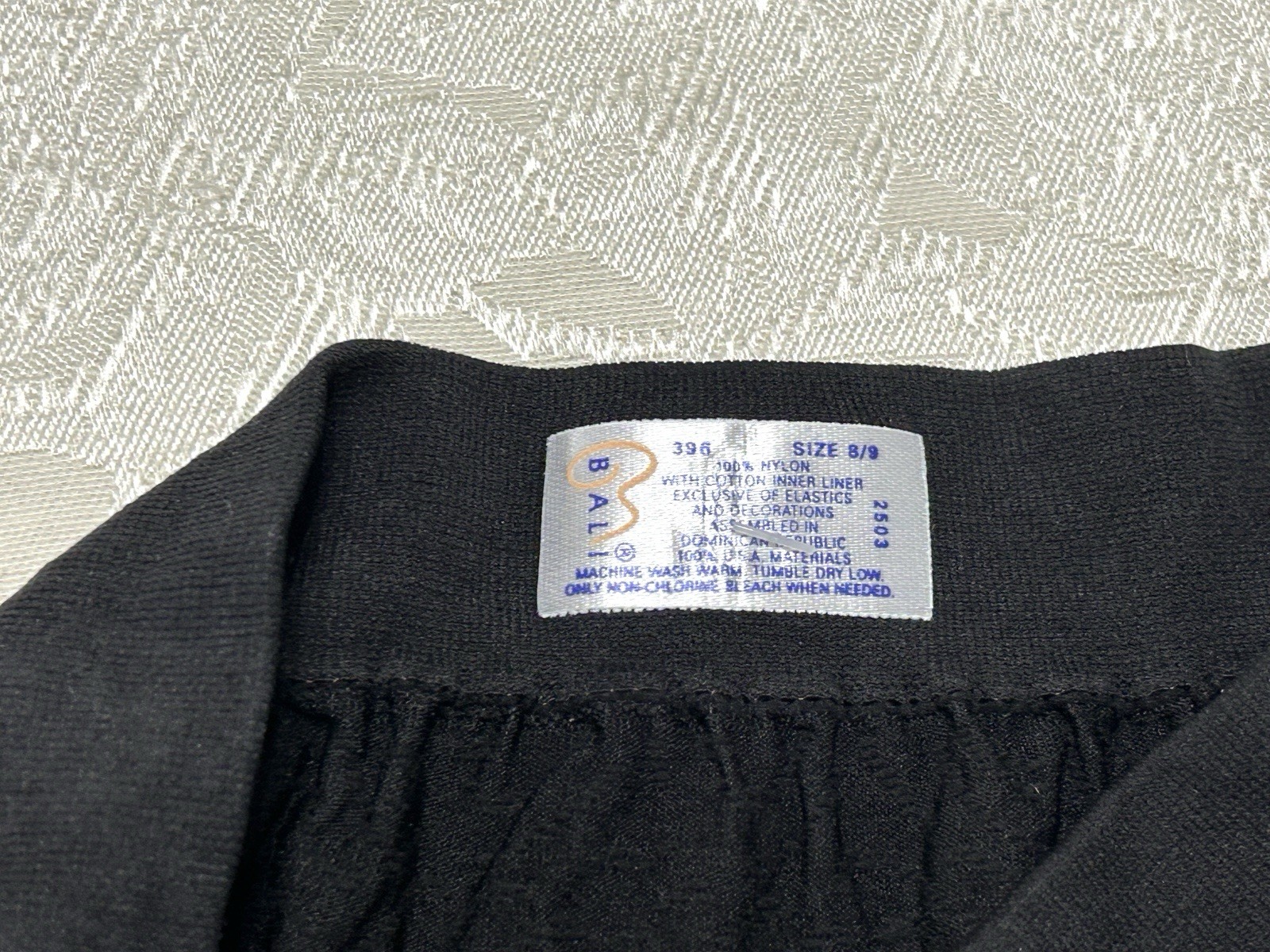 NWT Vtg BALI 2503 Patterned Wide Waistband Hi-Cut Sz 8/9 Black Panties #403