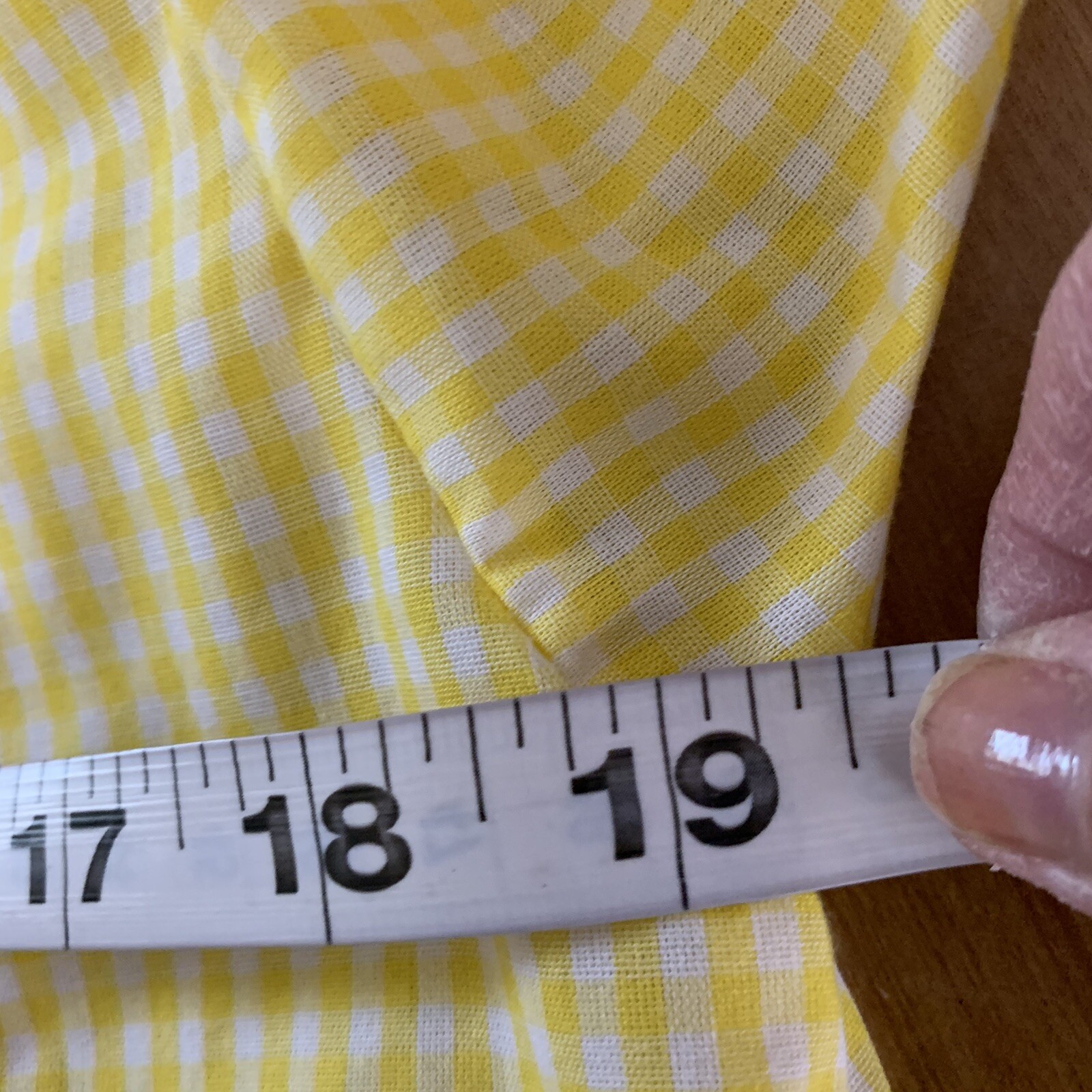 Lady Diplomat Yellow Gingham Blouse sz 10 Cottagecore Picnic VINTAGE EB54