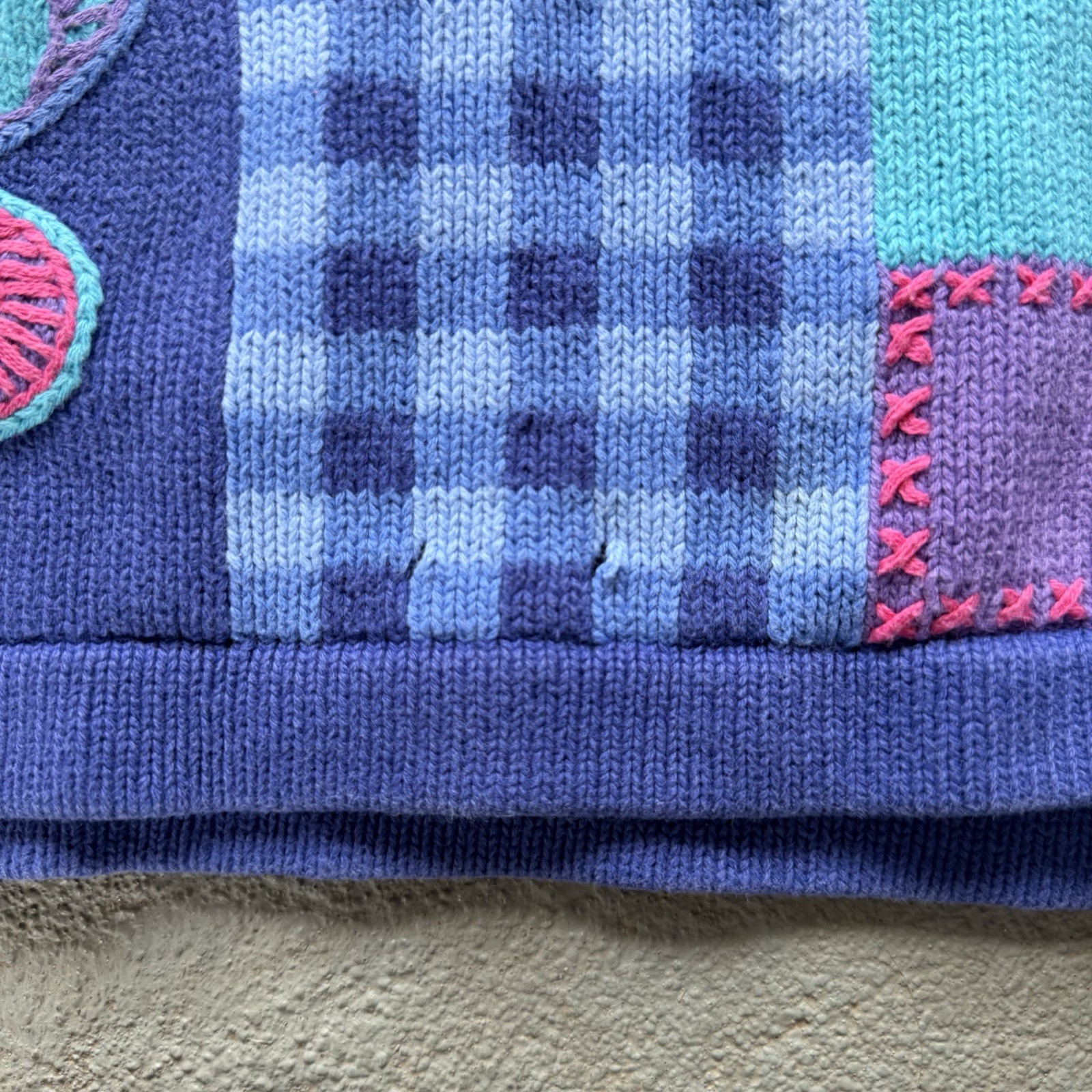 Tulchan Women’s Blue Shepard Sheep Flock Vintage Sweater
