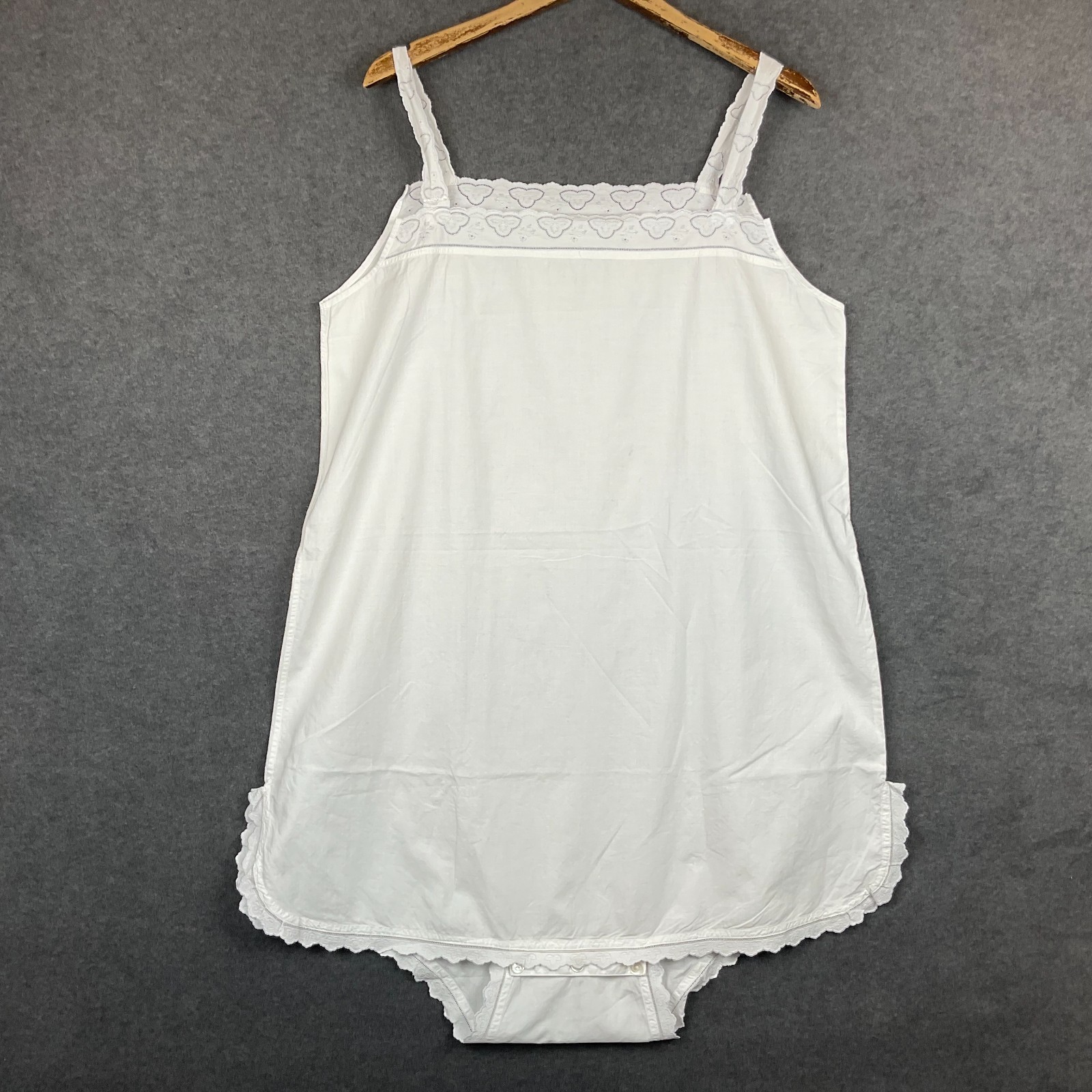 Antique Bloomers Step-in Tap Pants White Lace Trim European Lingerie Teddy Slip