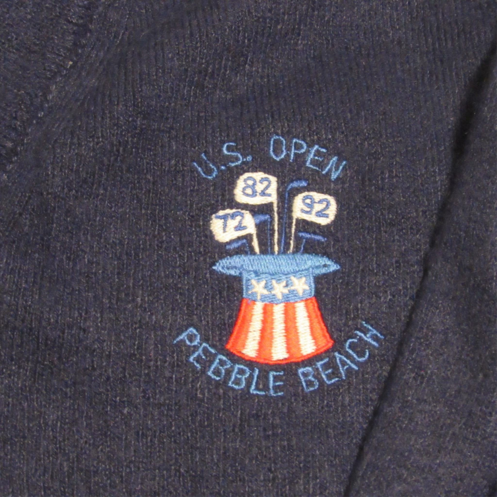 Vintage Lady Pickering US Open Pebble Beach Golf Ladies Medium Navy Blue Sweater