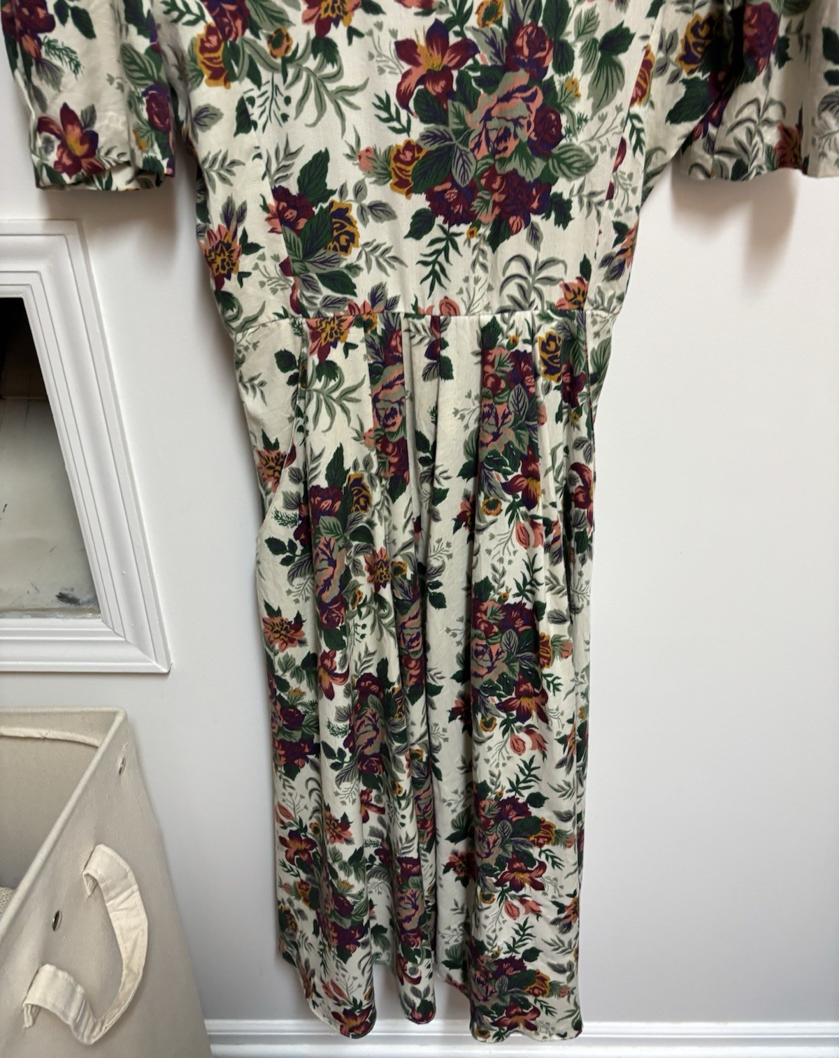 Vintage Tamaron Floral Tea Dress Midi A-line Cottagecore Size 12