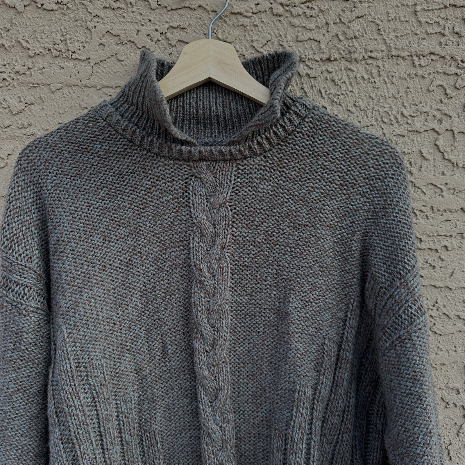 Vintage Wool Blend Boundary Waters Brown & Gray Collared Sweater Size 16/18