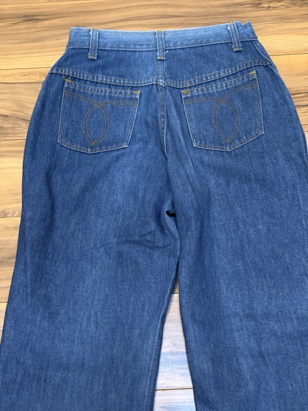 Vintage 1970s Jeans JTF Straight Wide Leg Talon Zip 26×28.5 Soft Pair A