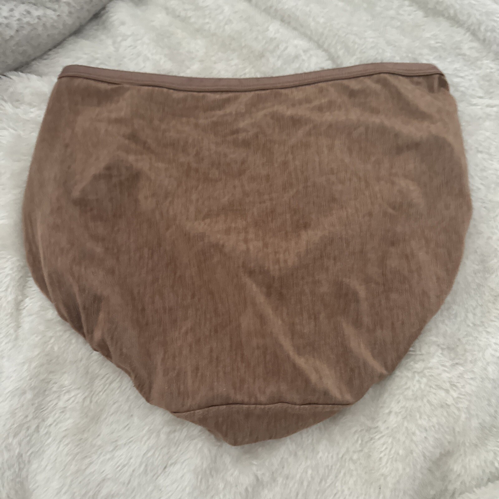 Vintage Cabernet Brown Nylon & Spandex Hi-Cut Bikini Panties Size 7 71-13-108