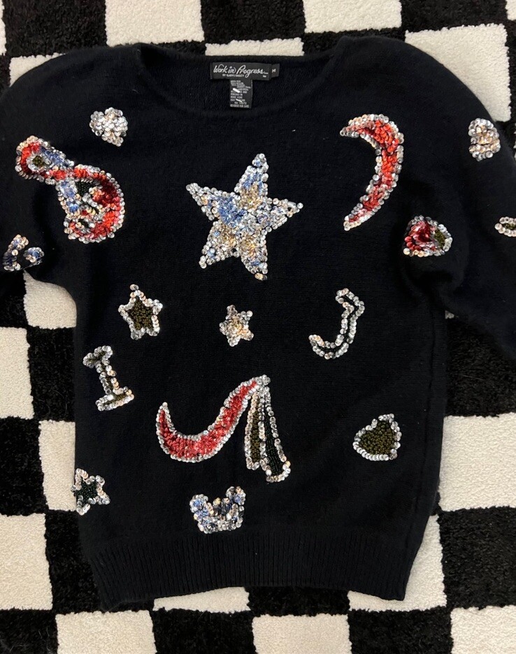 VINTAGE 80s angora Work in Progress by Gladys Bagley sweater
