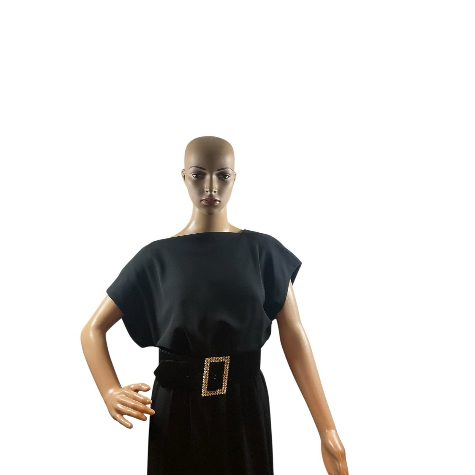 Vintage En Francais Huey Waltzer Dress Womens Sz 10 Black Long Evening Gown