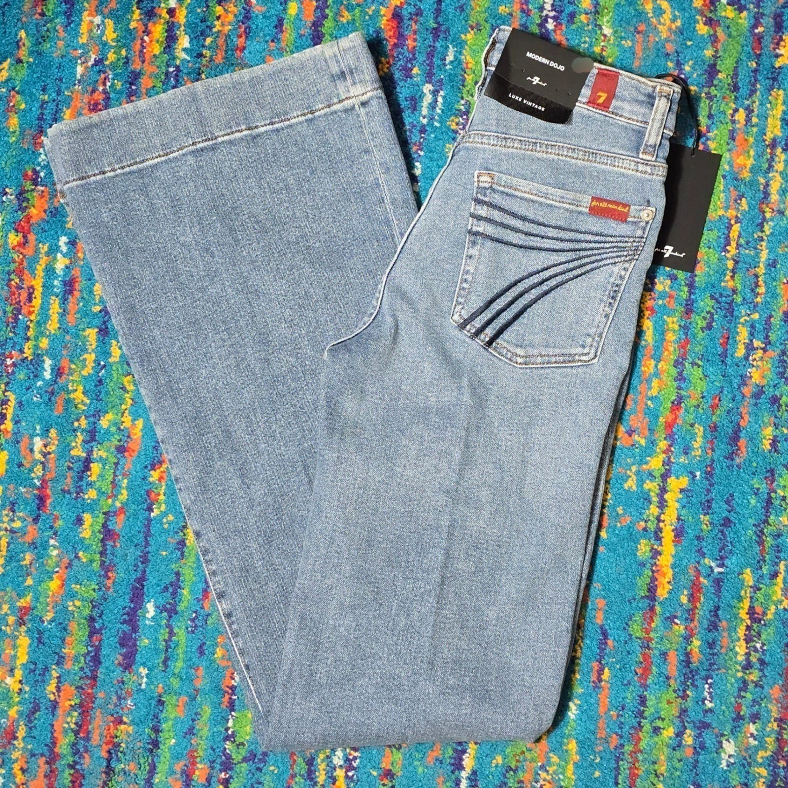 NWT 7 For All Mankind Modern Dojo Luxe Vintage Oceanstone Womens 32 x 34