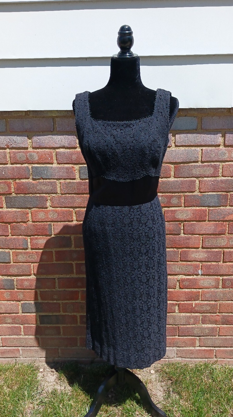1960s Joan Leslie Lace Dress Little Black Dress UNION MADE Metal Zipper Vintage