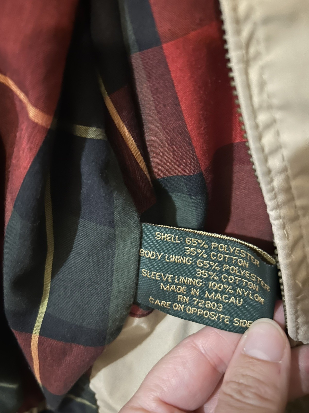 VINTAGE RARE McGREGOR Drizzler Barn Jacket | Beige Tartan Lined, Unisex XXL