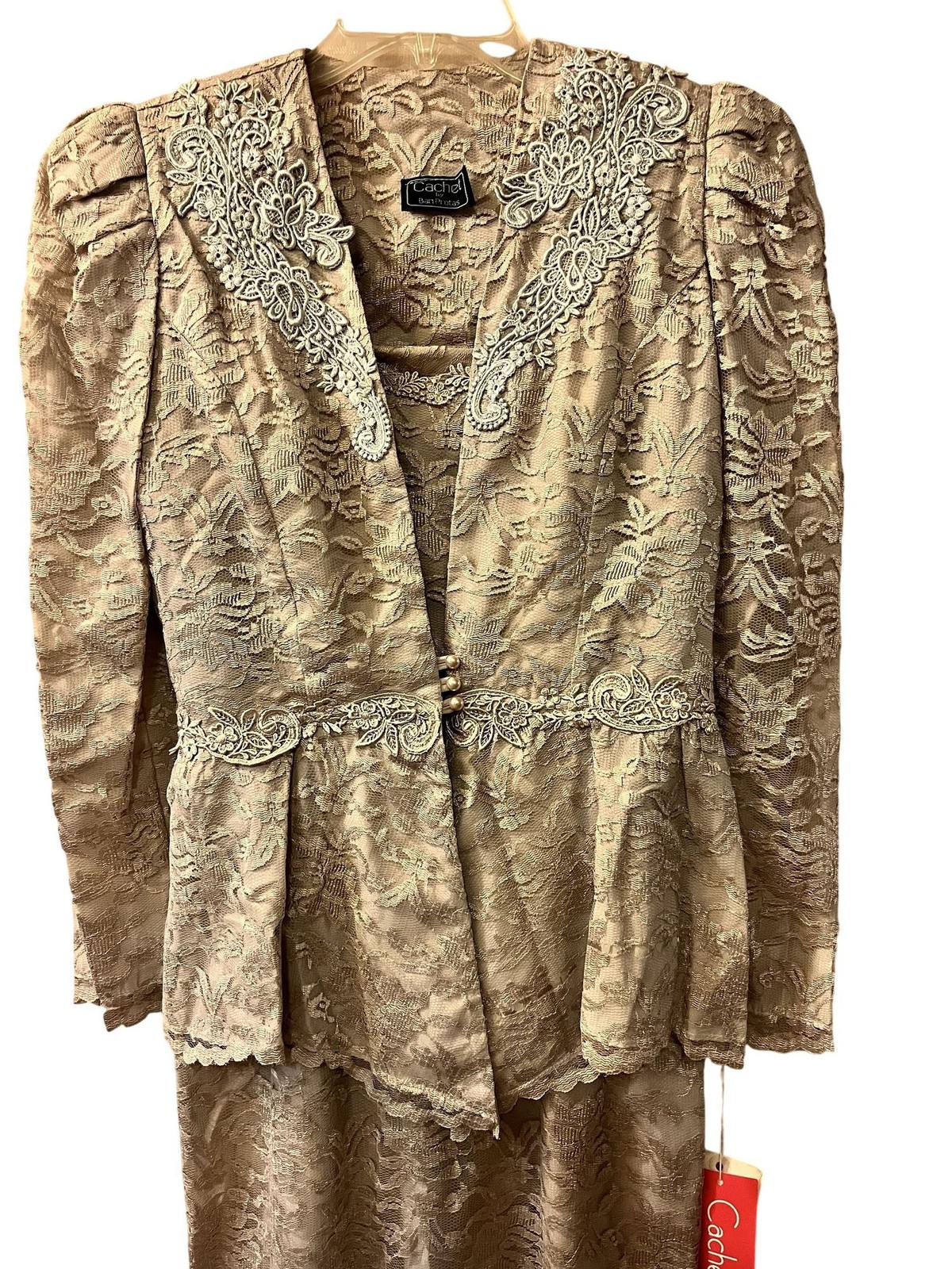 Vintage Lace Dress with Jacket Bari Protas Cachet Size 7/8 NEW with Tag