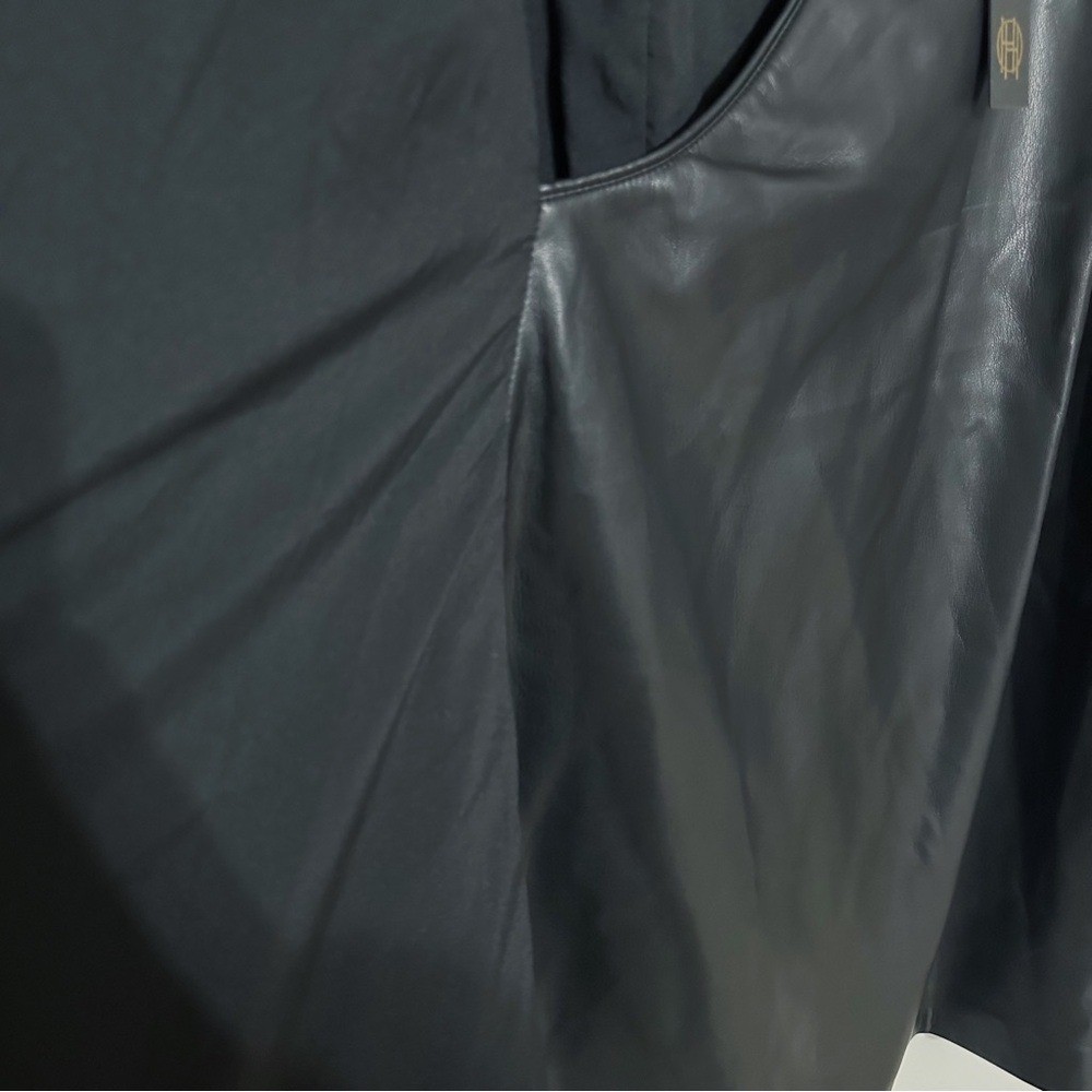 NWT House Of Harlow 1960 Vegan Leather Faux Wrap Mini Dress