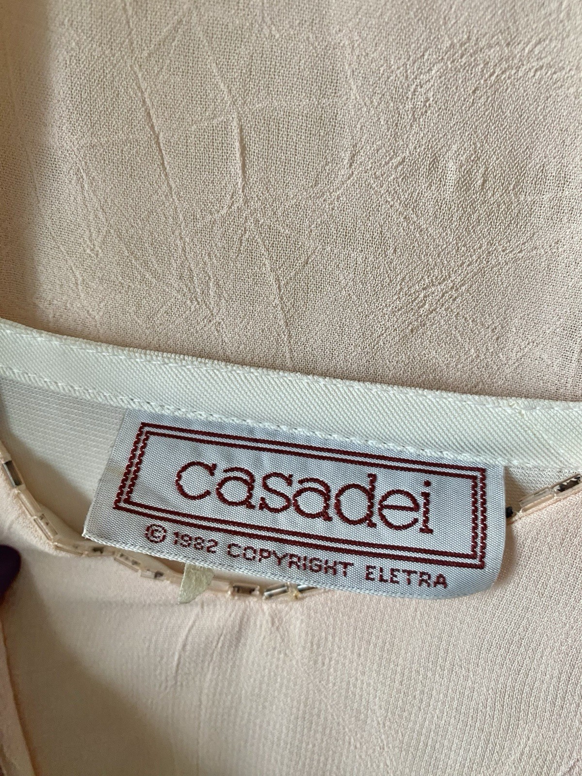 Casadei Vintage 80s Drop Waist SlouchyMermaid Beaded Asymmetric Dress Modern S