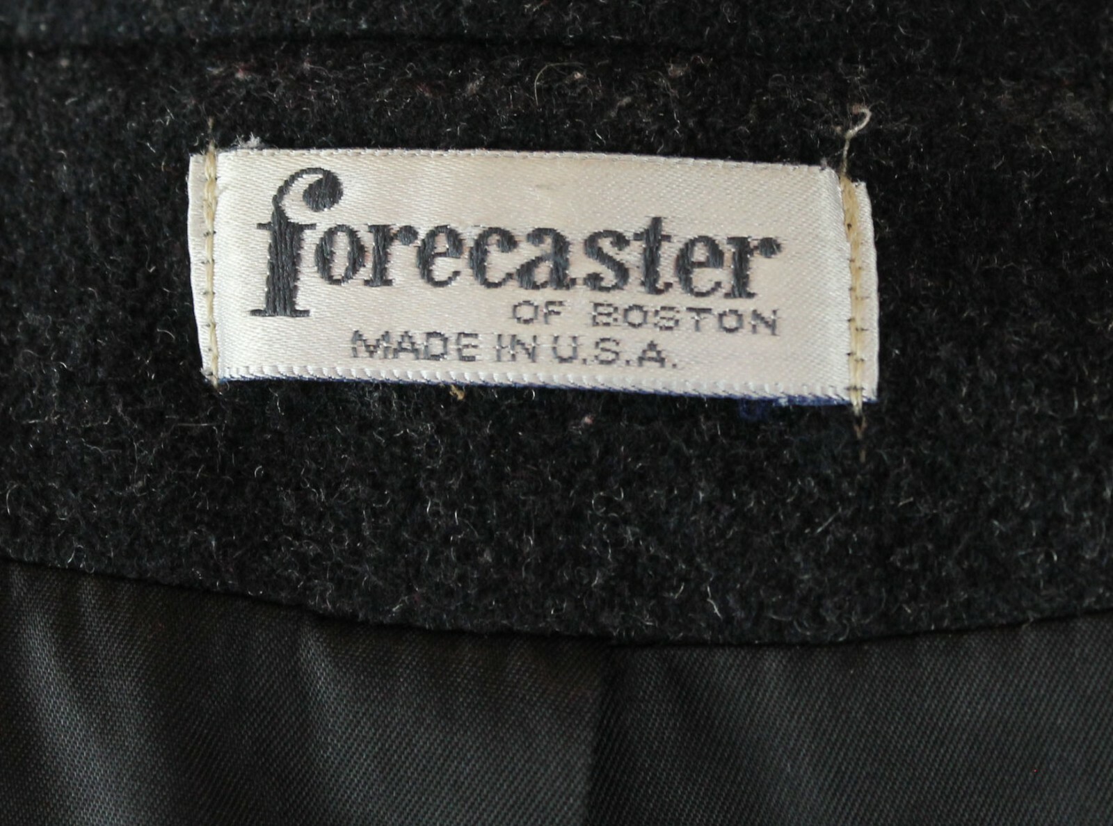 Winter Coat Sz M Vintage 80s Dark Charcoal Gray 100% Wool Long Jacket Forecaster