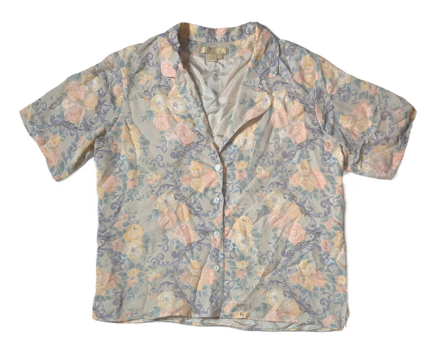 Preowned- Vintage Studio 121 By Nordstrom Floral Silk Shirt Womens (Size XL)