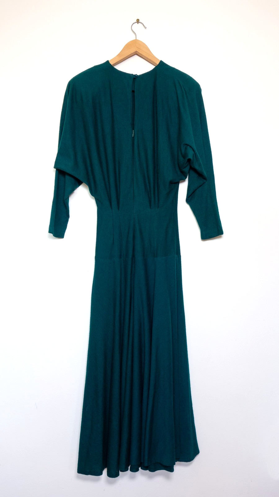 Vintage Nancy Johnson Long Sleeve Knit Wool Blend Maxi Dress, W’s 10 Teal