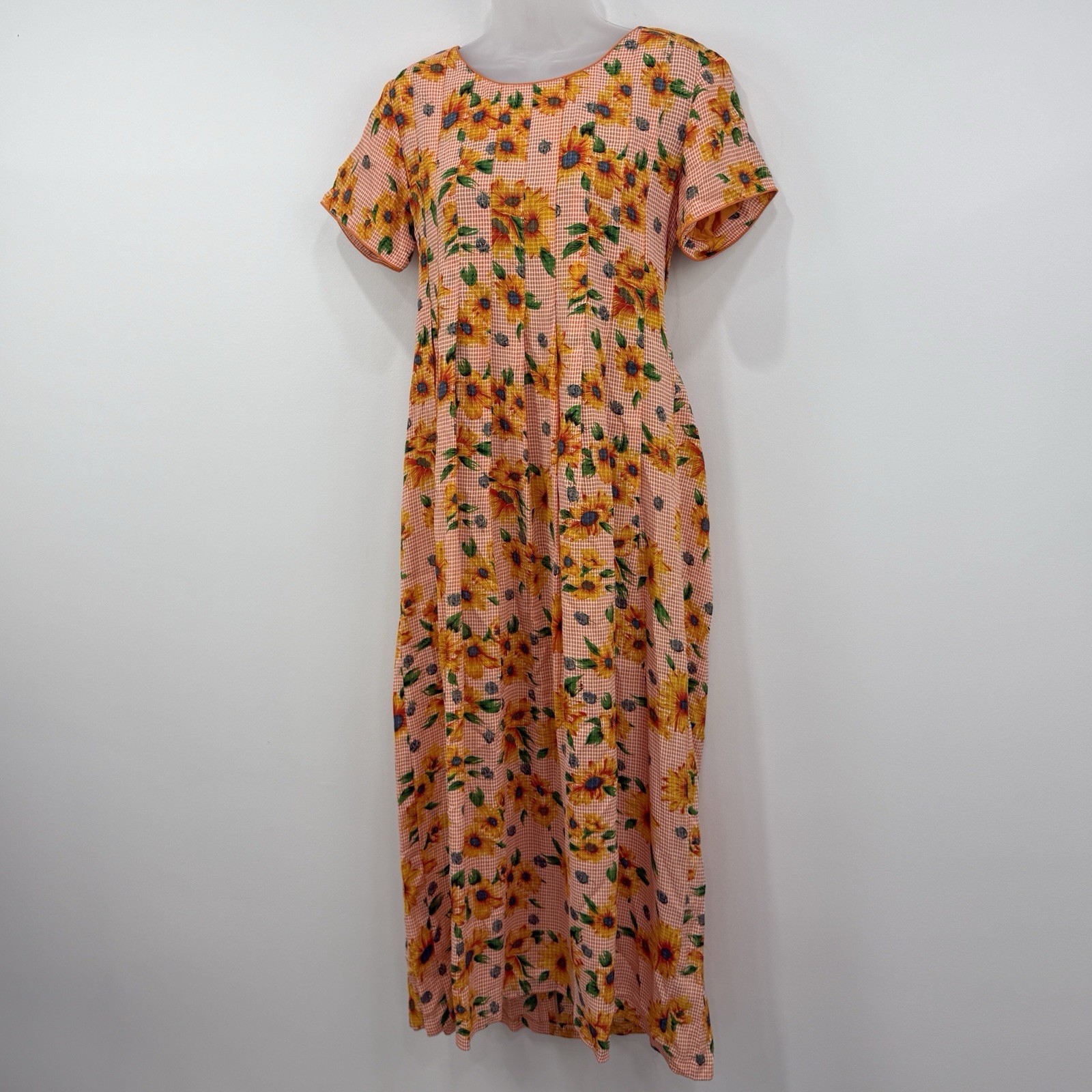 VTG Sarah Elizabeth Dress Women’s 4 Sunflower Cottagecore Prairie Peasant Midi
