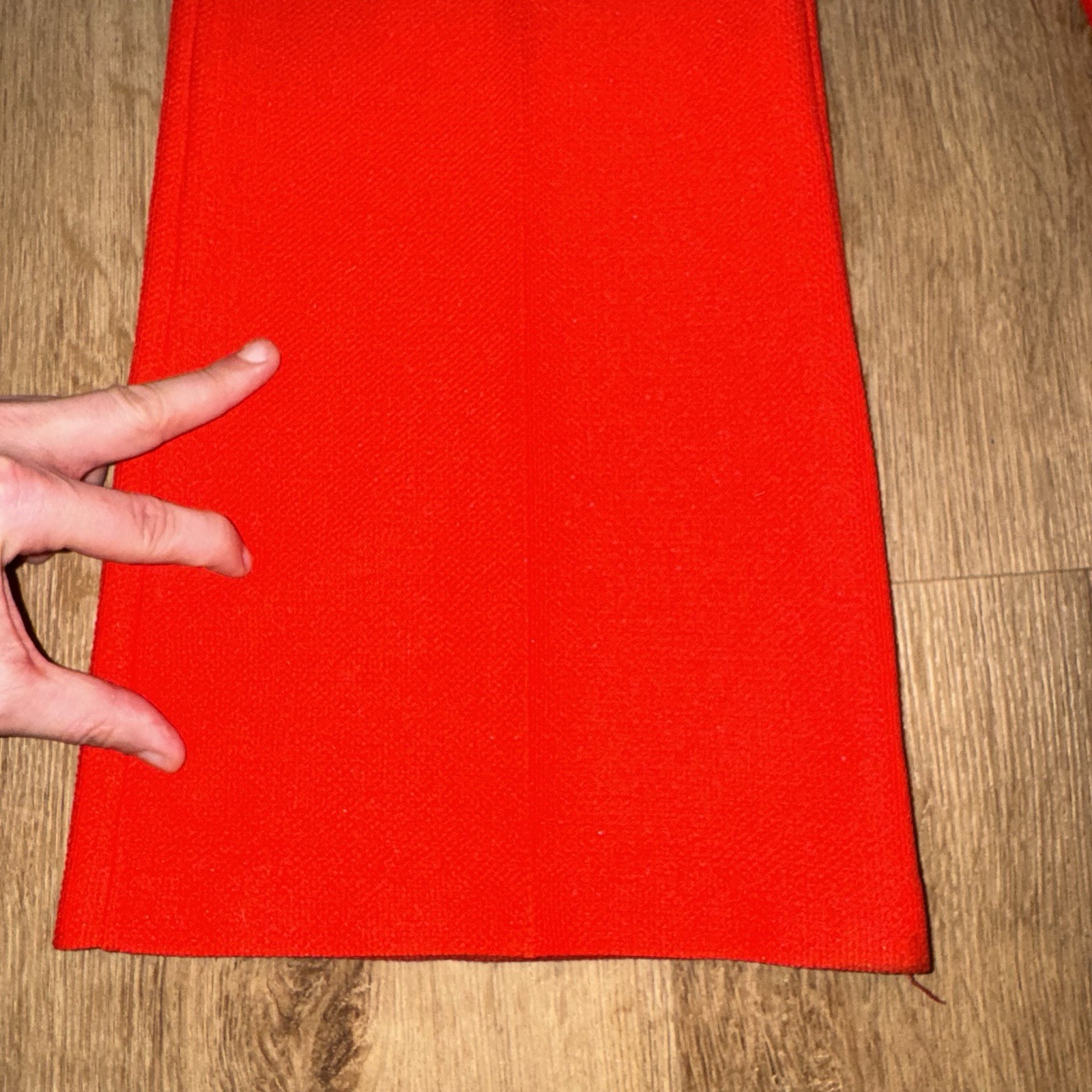 Vtg 60s 70s Bell Bottom Pants Womens 12 Tomato Red Stretch Polyester Hippy Disco