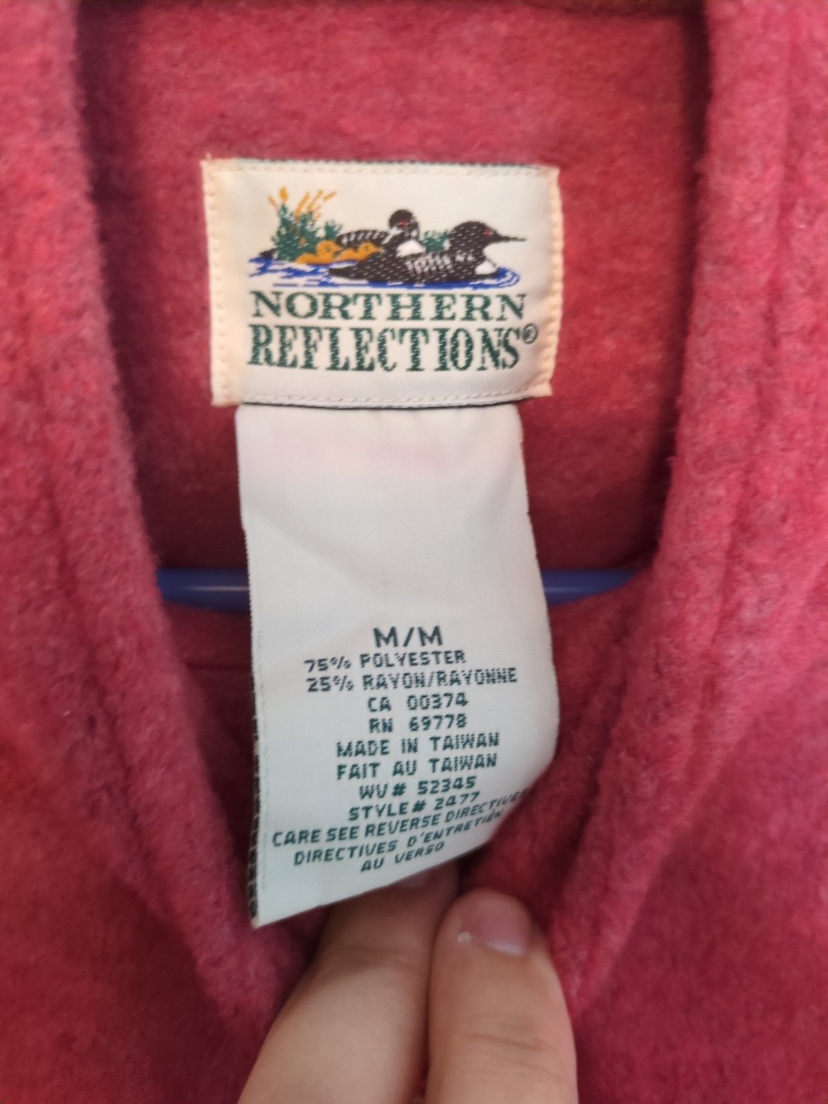 Vtg Northern Reflections Grandmacore 1/4 Zip Fleece Sweater M Embroidered Cat