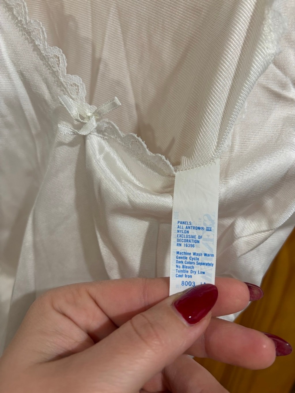 Vintage Warner’s White Bridal Slip Dress 34 Wedding Lingerie Antron Nylon USA