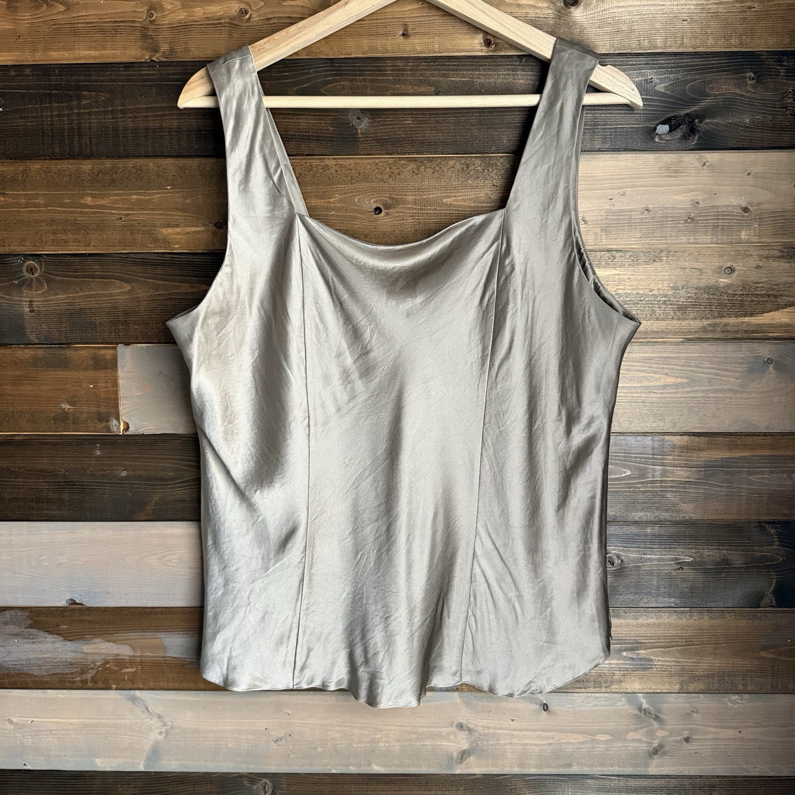 Vintage Nordstrom Silk Lingerie Cami Tank Top XL Bronze Luxury 90s Minimalist