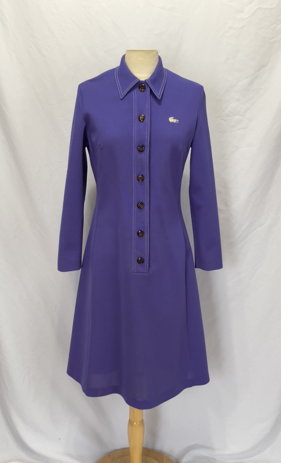 Vintage 1960s 1970s Lacoste David Crystal Purple Dress
