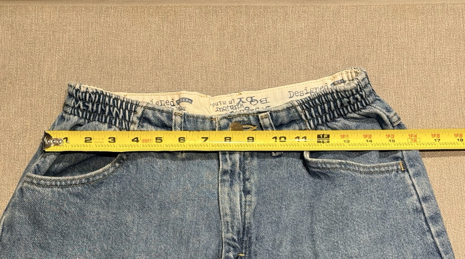 Riders Women’s Vintage Blue Denim Jeans Regular Size Elastic Waist 27” Inseam