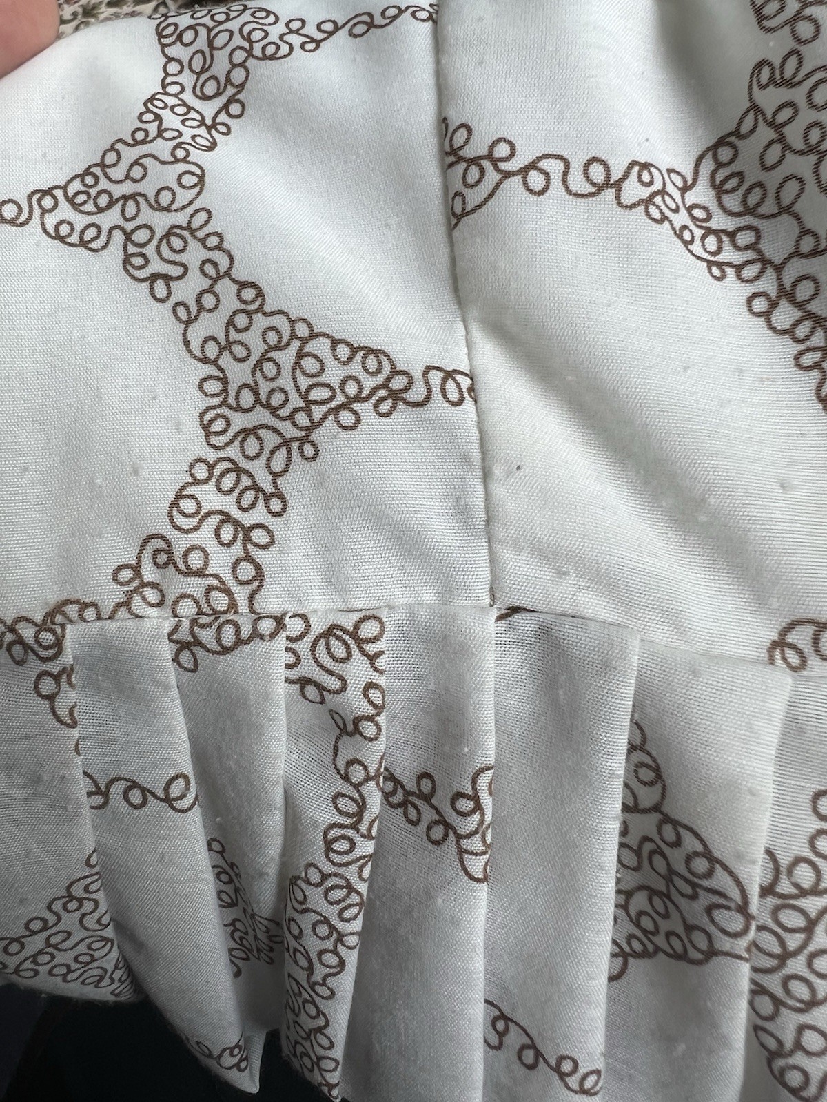 1950s Vintage Betty Barclay Creamy White and Brown Summer Fit Flare Dress – S