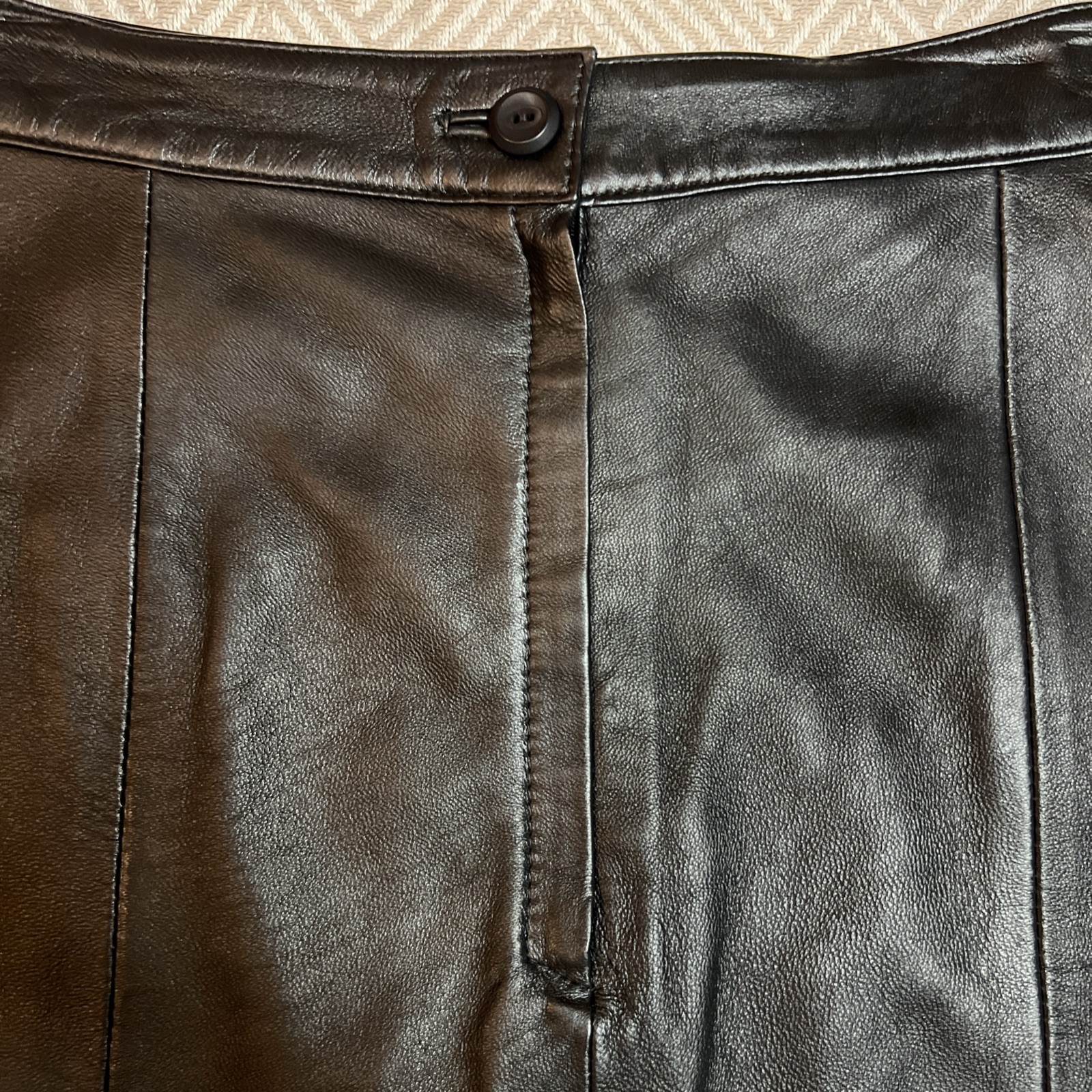 MARDINI Black REAL Leather Lined Pencil Skirt NWT Pinup Retro Goth Vintage