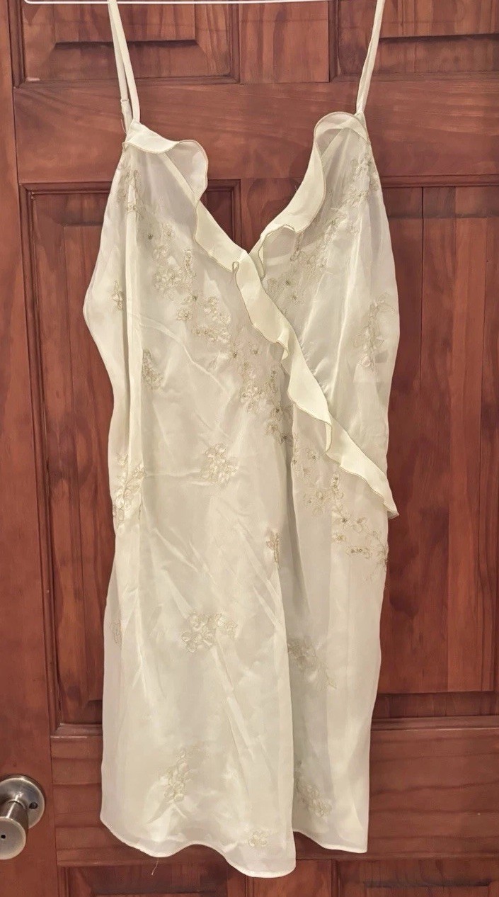 Vintage 90’s Style Sheer Slip Dress, Seafoam Green, Size Large